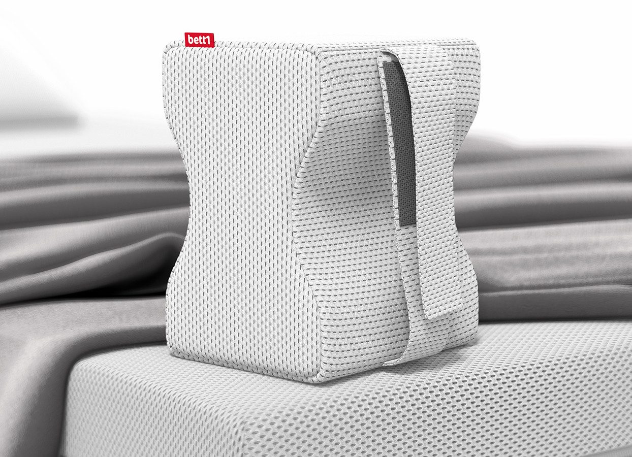 bett1.de Kniekissen BODYGUARD Knie-Stützkissen, stützt in Seitenlage, mit Haltegurt, waschbar bei 60 °C