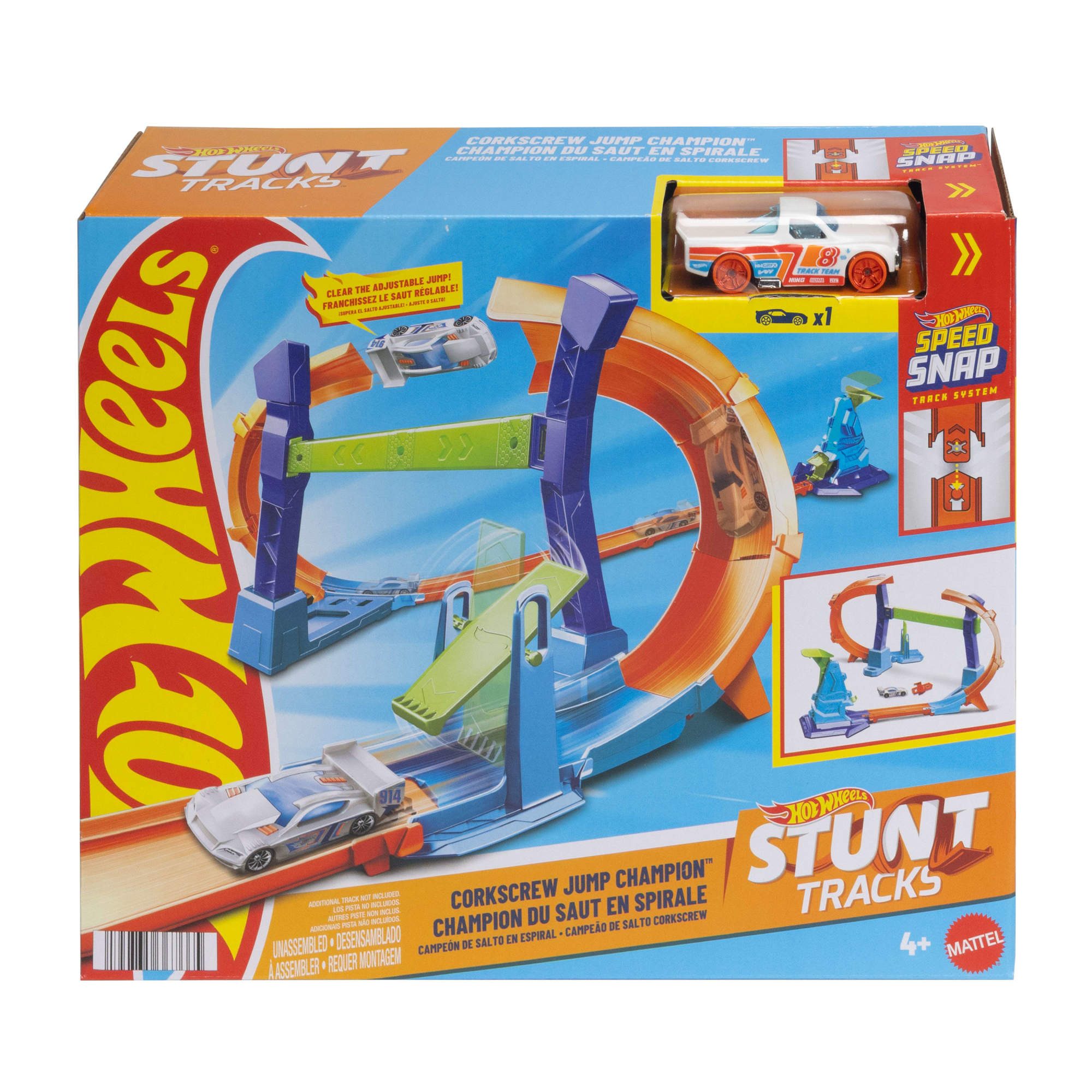 Hot Wheels Autorennbahn Hot Wheels Stunt Tracks - Corkscrew Jump Champion