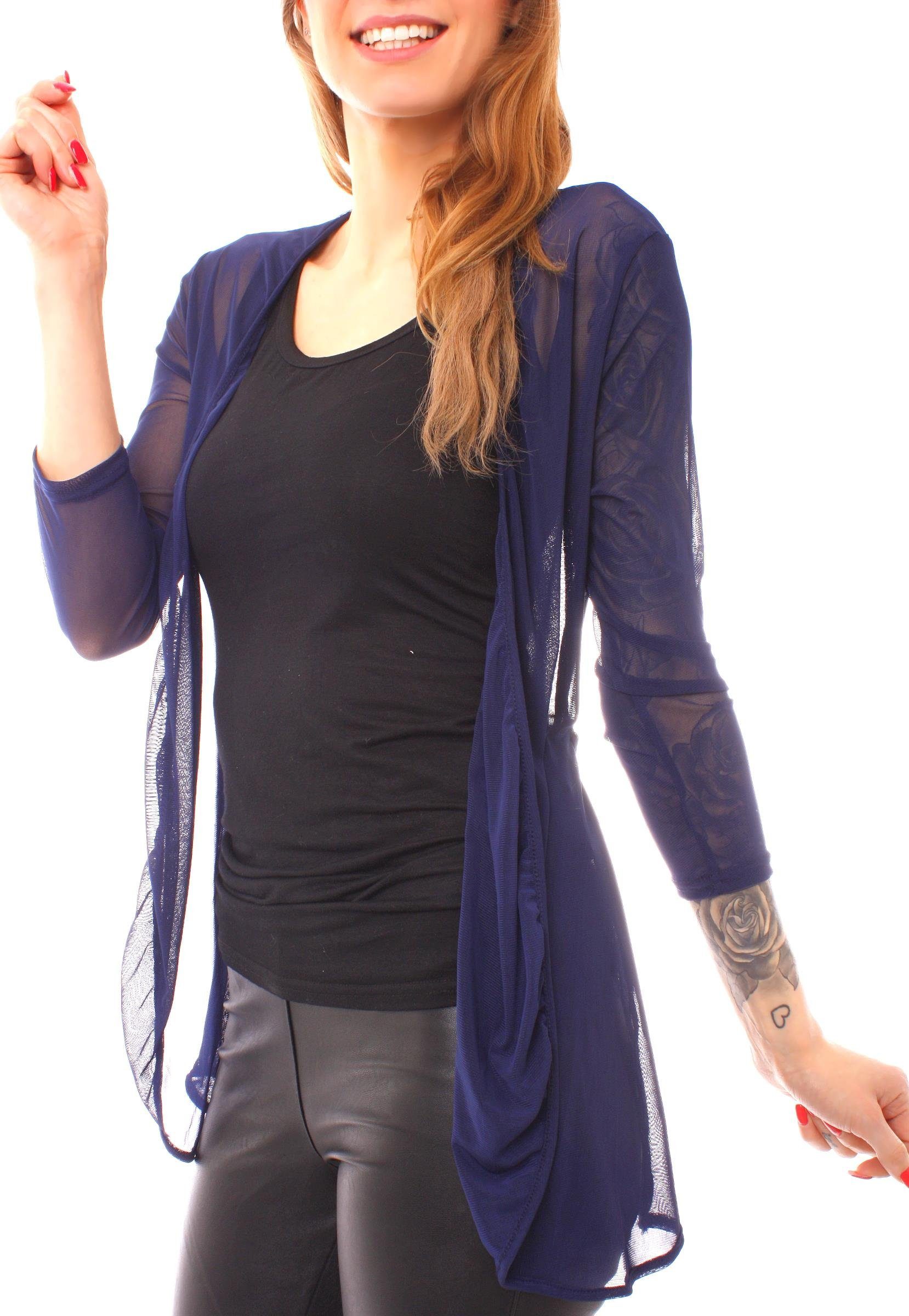 dunkelblau Jäckchen transparent Cardigan Mesh Muse 7058 Cardigan