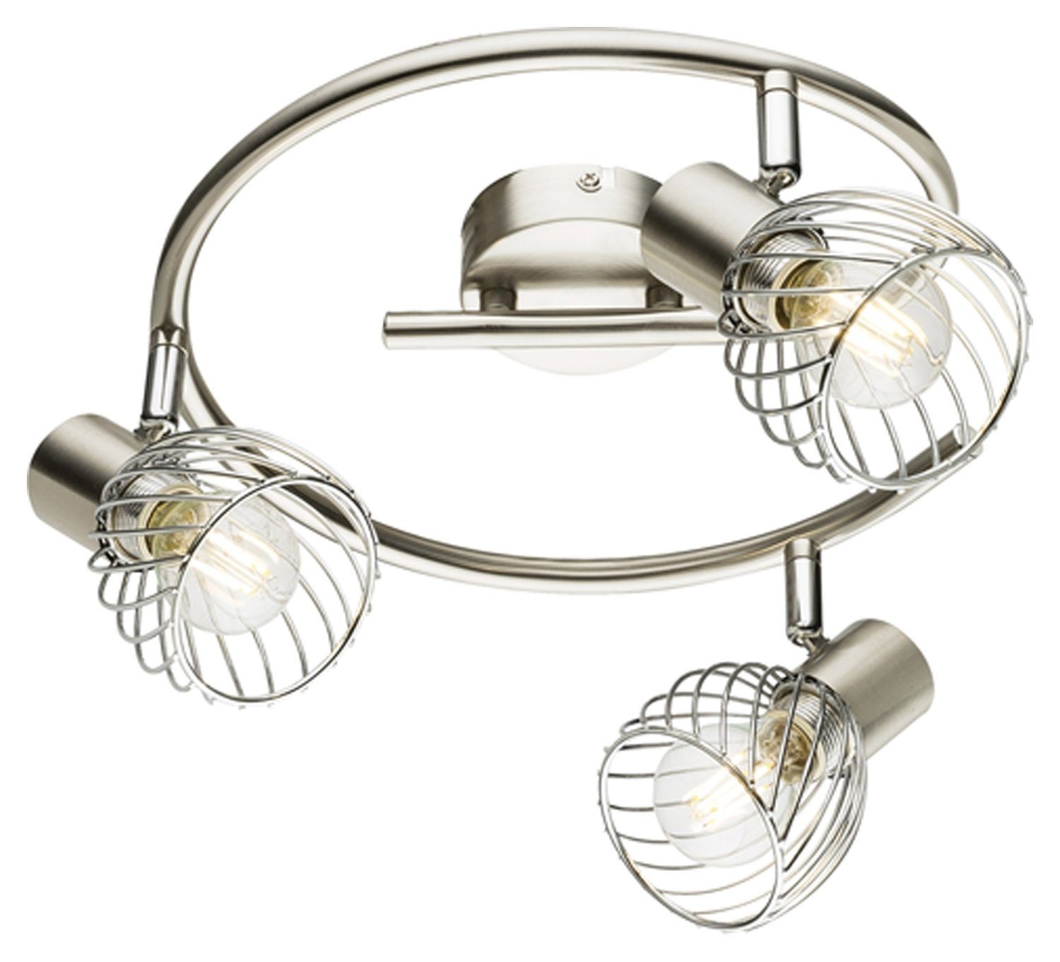 GLOBO LIGHTING Deckenstrahler TEXAS, Nickelmatt, 3-flammig, günstig online kaufen