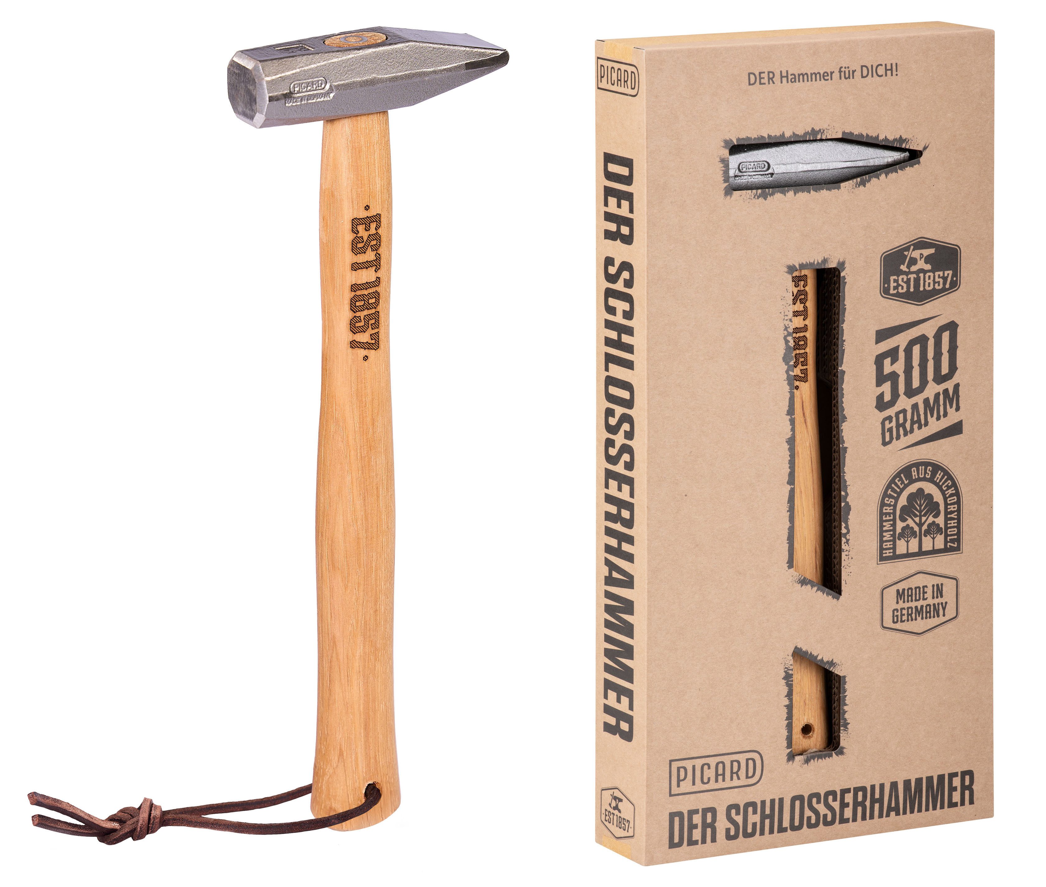 Hammer PICARD EST 1857 Schlosserhammer 500g in Geschenkverpackung