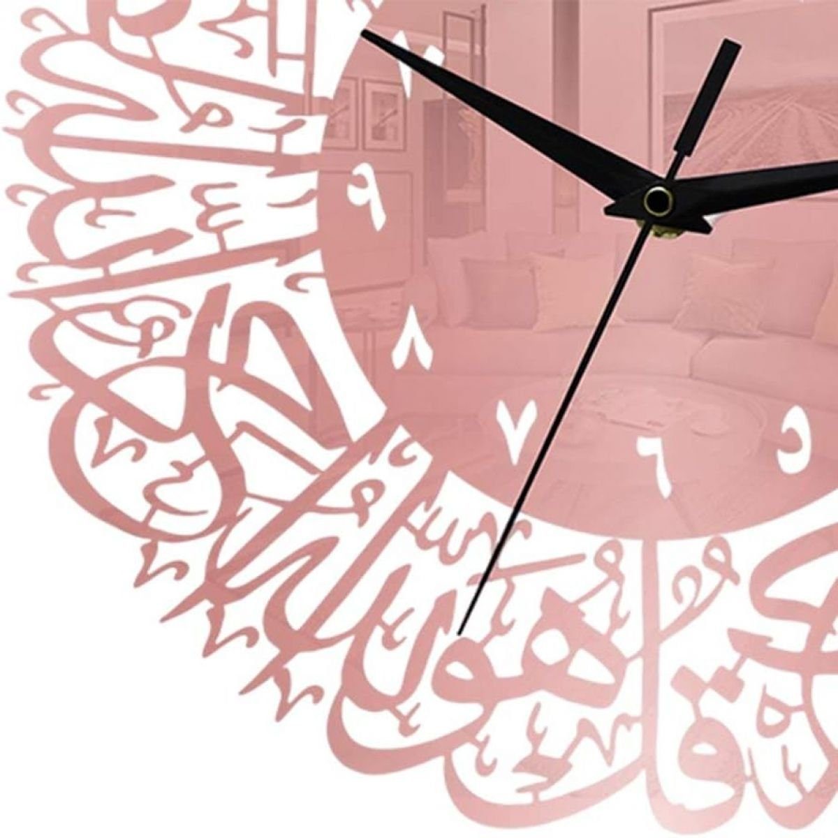 Jormftte Wanduhr Islamische Wohnzimmer Roségold für Kalligraphie Schlafzimmer Wanduhr,wanduhr
