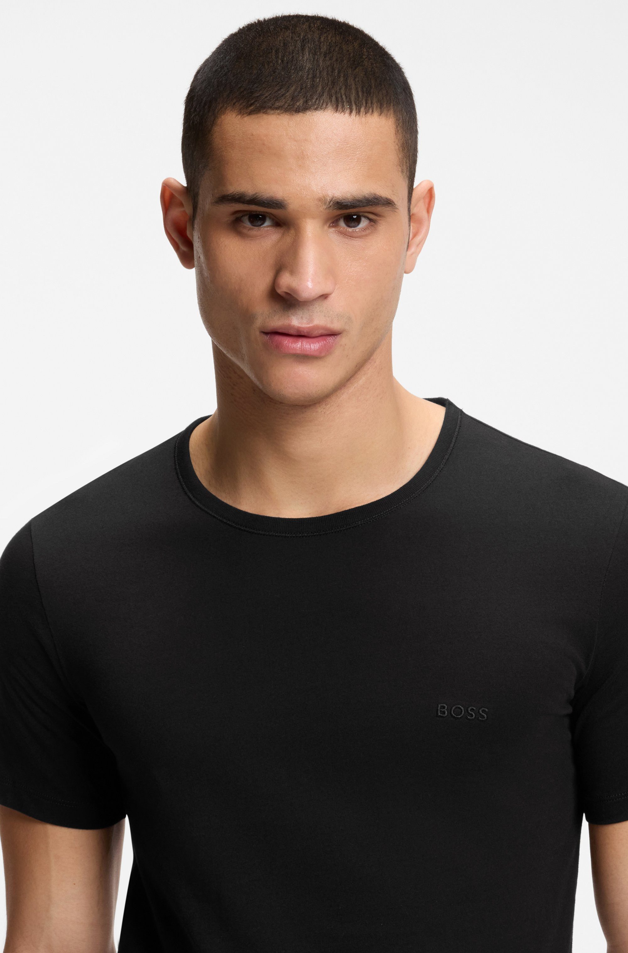 BOSS T-Shirt Rundhals BOSS ONE (Packung, 3-tlg., 3er-Pack) mit dezentem BOSS Logo-Print