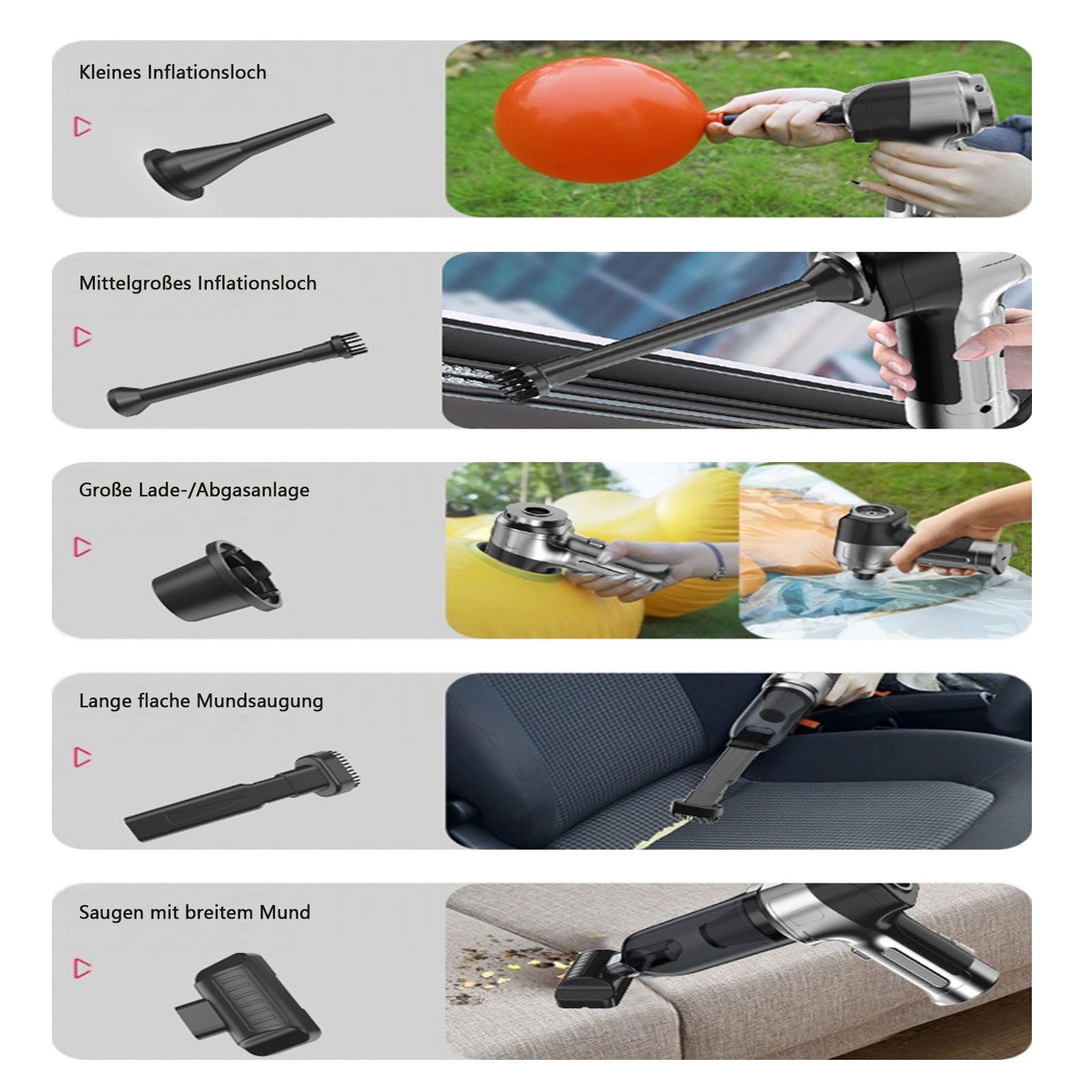 OKWISH Akku-Handstaubsauger Autostaubsauger Tragbar Mini Staubsauger, 120,00 W, Beutellos, Vakuumversiegeln Handsauger 3 in 1 9000Pa 4000mA KFZ Haus Küche Büro