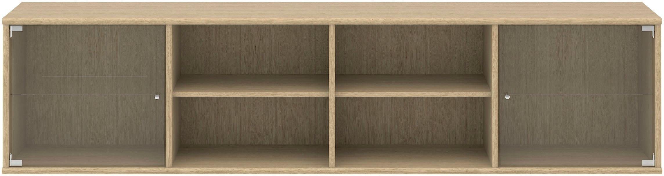 Hammel Furniture Regal Mistral, Hochwertig Lowboard, hängend/stehend montierbar, mit zwei Glastüren, B: 177 cm, lowboard, anpassungsbar Designmöbel