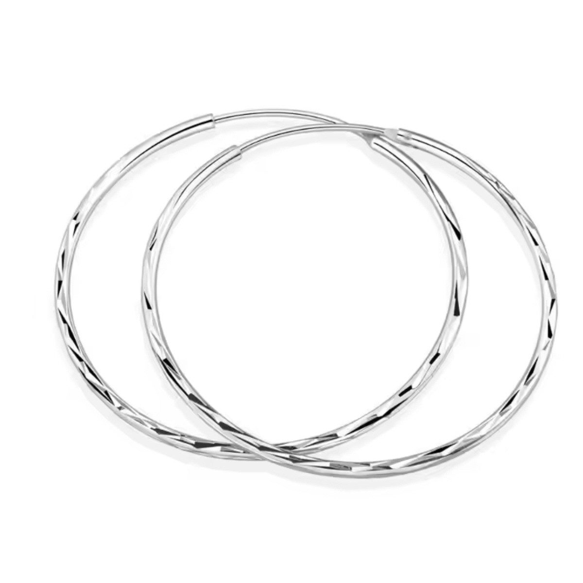 ELLAWIL Paar Creolen Ohrcreolen Ohrschmuck Damenohrringe Creole runde Ohrringe Ø 60 mm (GESCHENKIDEE, Sterling Silber 925), inklusive Geschenkschachtel