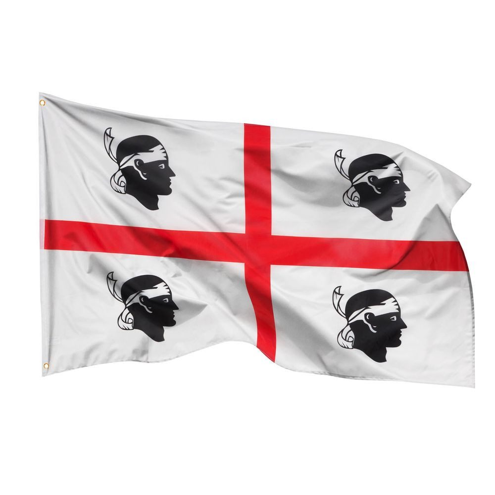 PHENO FLAGS Flagge Sardinien Flagge 90 x 150 cm Fahne Italien Sardinische (Hissflagge für Fahnenmast), Inkl. 2 Messing Ösen