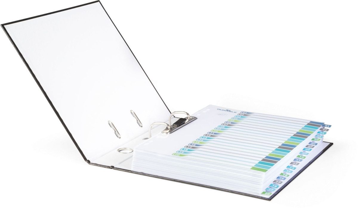 DURABLE Aktenordner Ordnerregister PP 1-20 farbige Taben beschriftbar A4+ hoch 245x305mm
