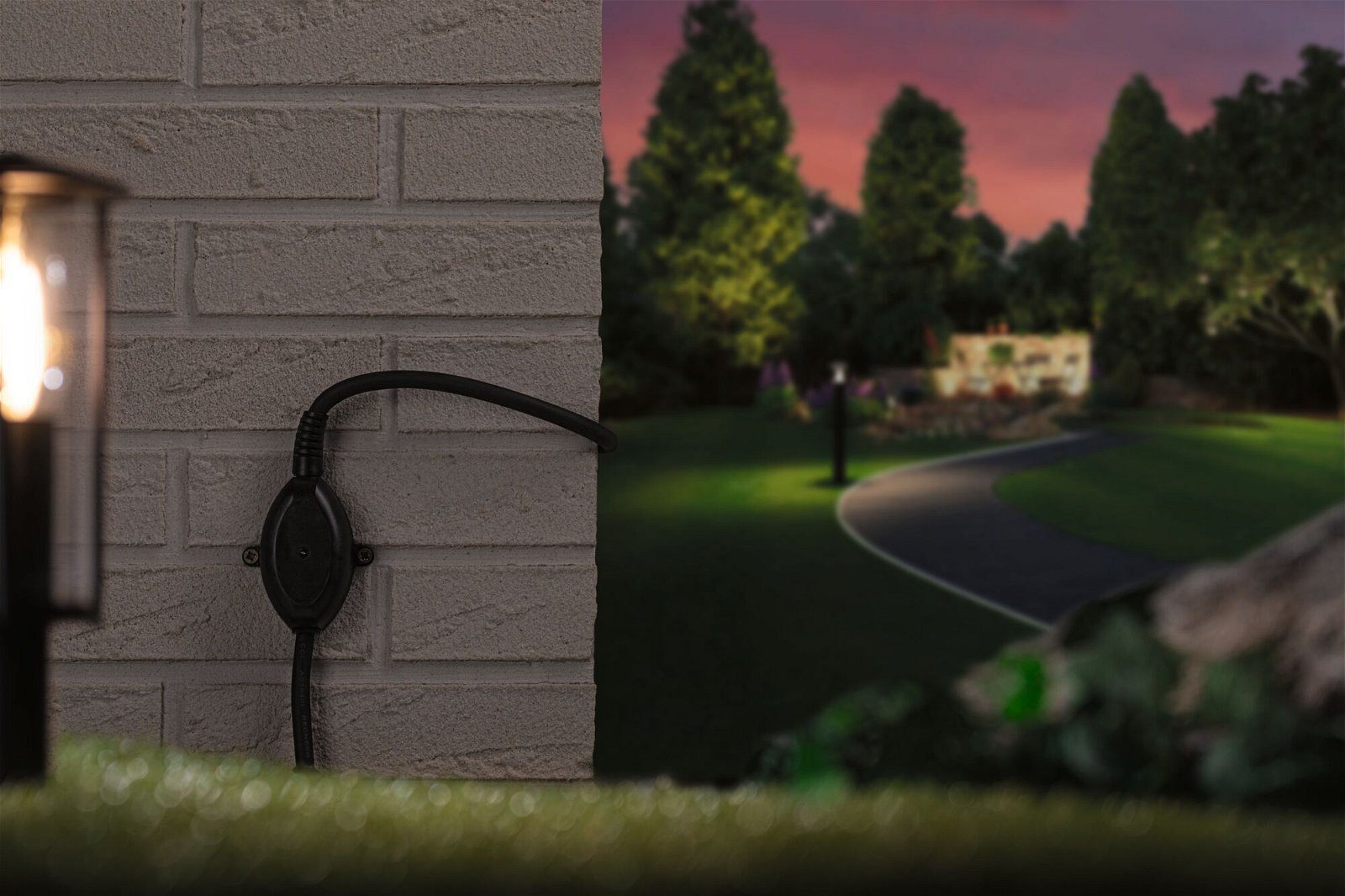 Paulmann LED Außen-Wandleuchte Plug & Shine Sensor Wireless Twilight Outdoor IP67 Schwarz, ohne Leuchtmittel