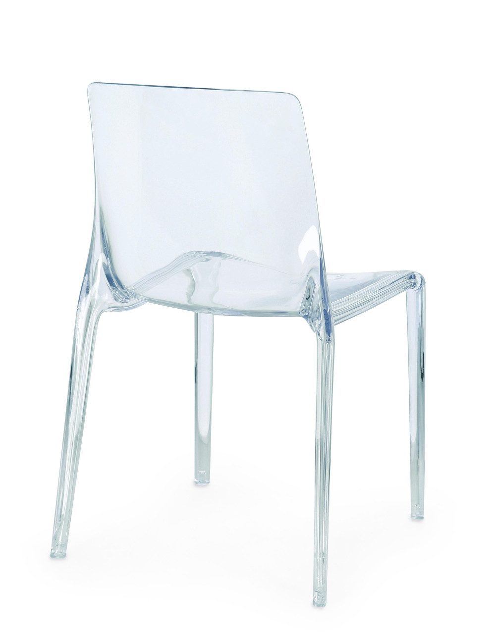 Bizzotto Gartenstuhl Adele 4er-Set, Transparent, Stapelbar, geeignet für Innen- & Außenbereich