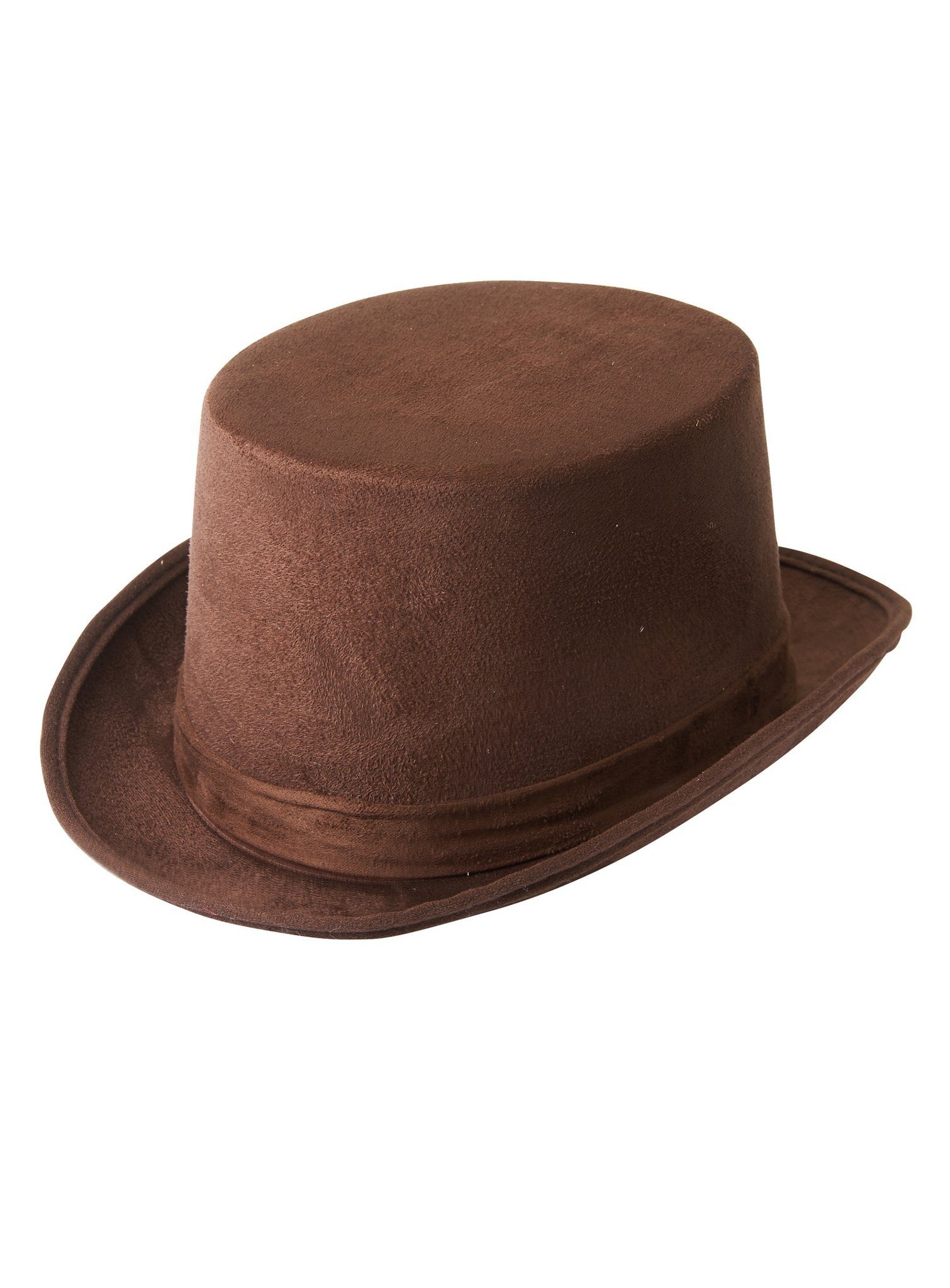 Kostüm Zylinderhut Veloursoptik braun