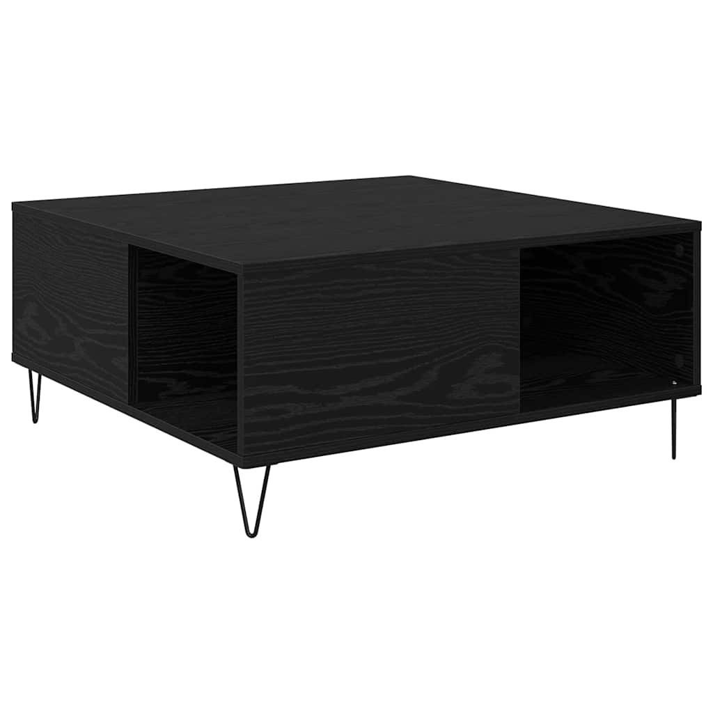 vidaXL Couchtisch Couchtisch Schwarz Eichen-Optik 80 x 80 x 36,5 cm Holzwerkstoff (1-St)