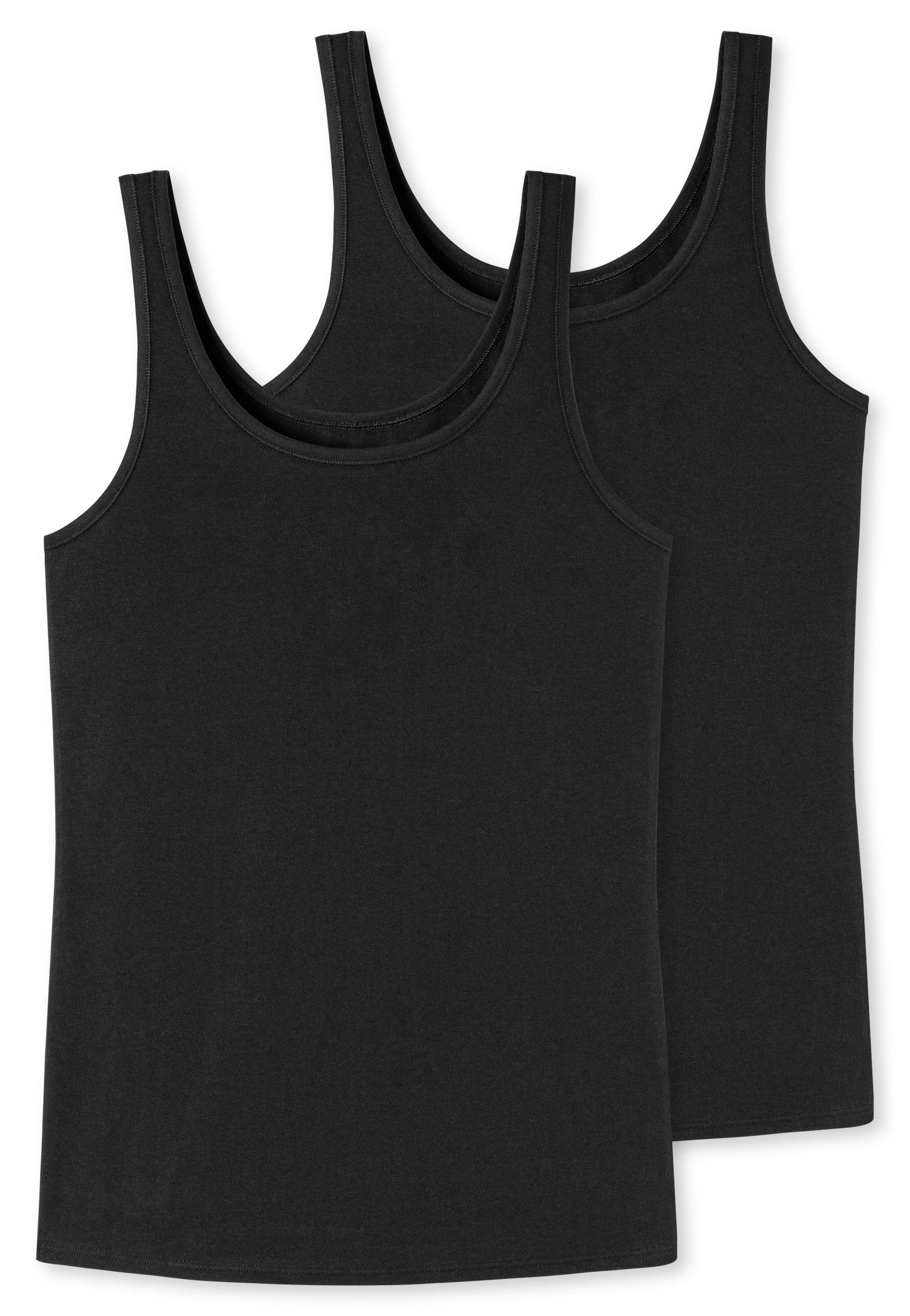 uncover by SCHIESSER Trägertop Uncover Cotton (2er Pack) tiefer Rundhalsausschnitt, breite Träger, elastisch, weich