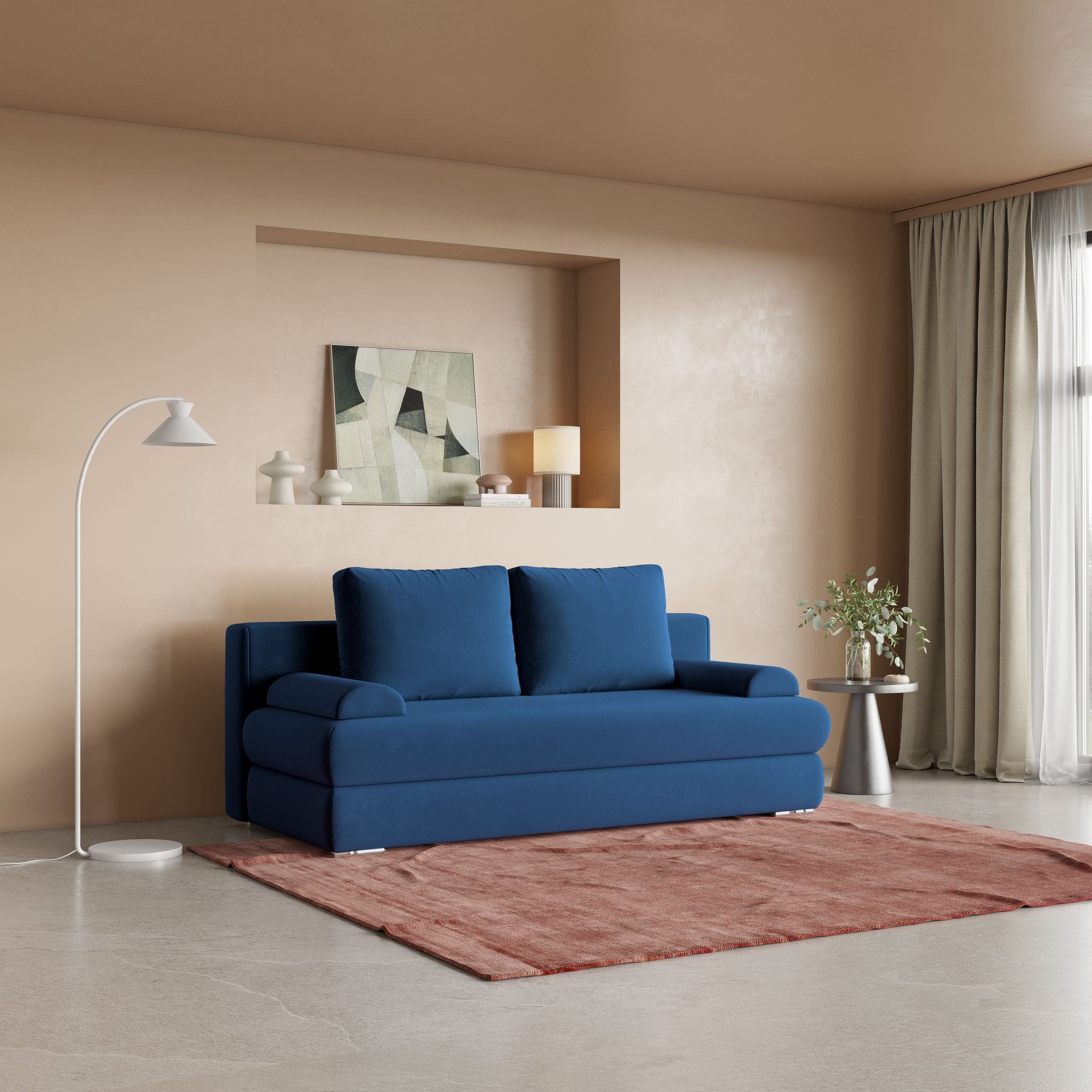 Masseno Sofa ASPERO mit Schlaffunktion, Schlafsofa, Couch mit Bettkasten