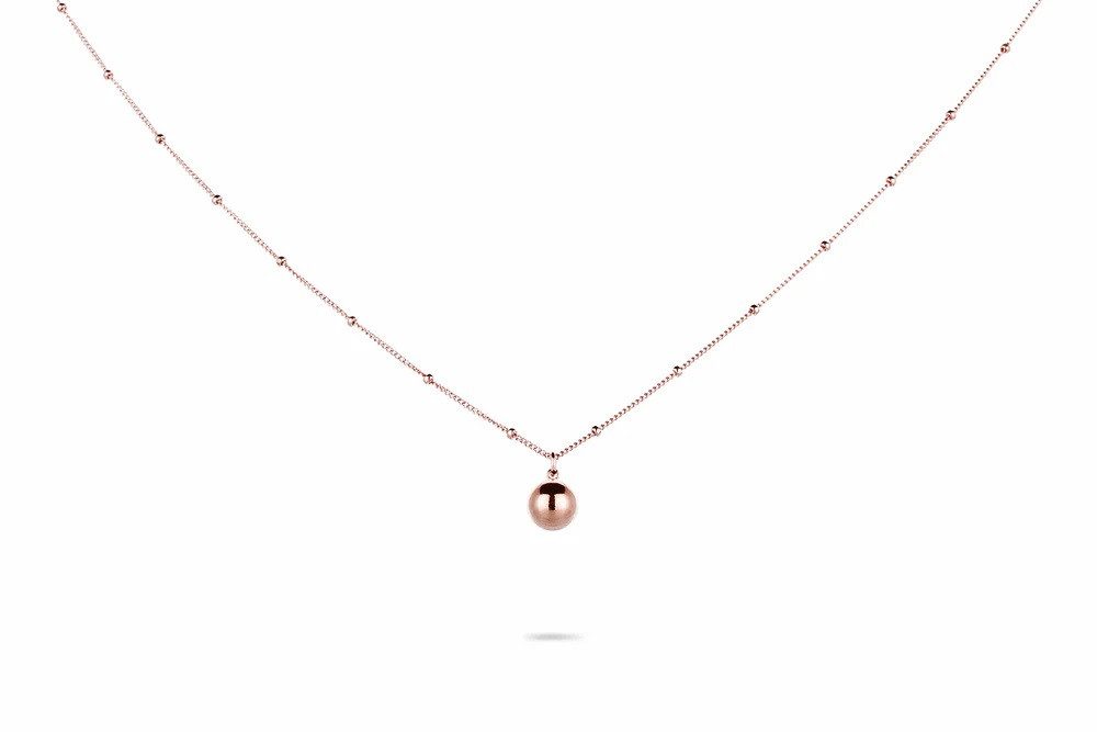 CLASSYANDFABULOUS Jewelry Kette mit Anhänger Super Ball Satelite Necklace - 14k Roségold filled
