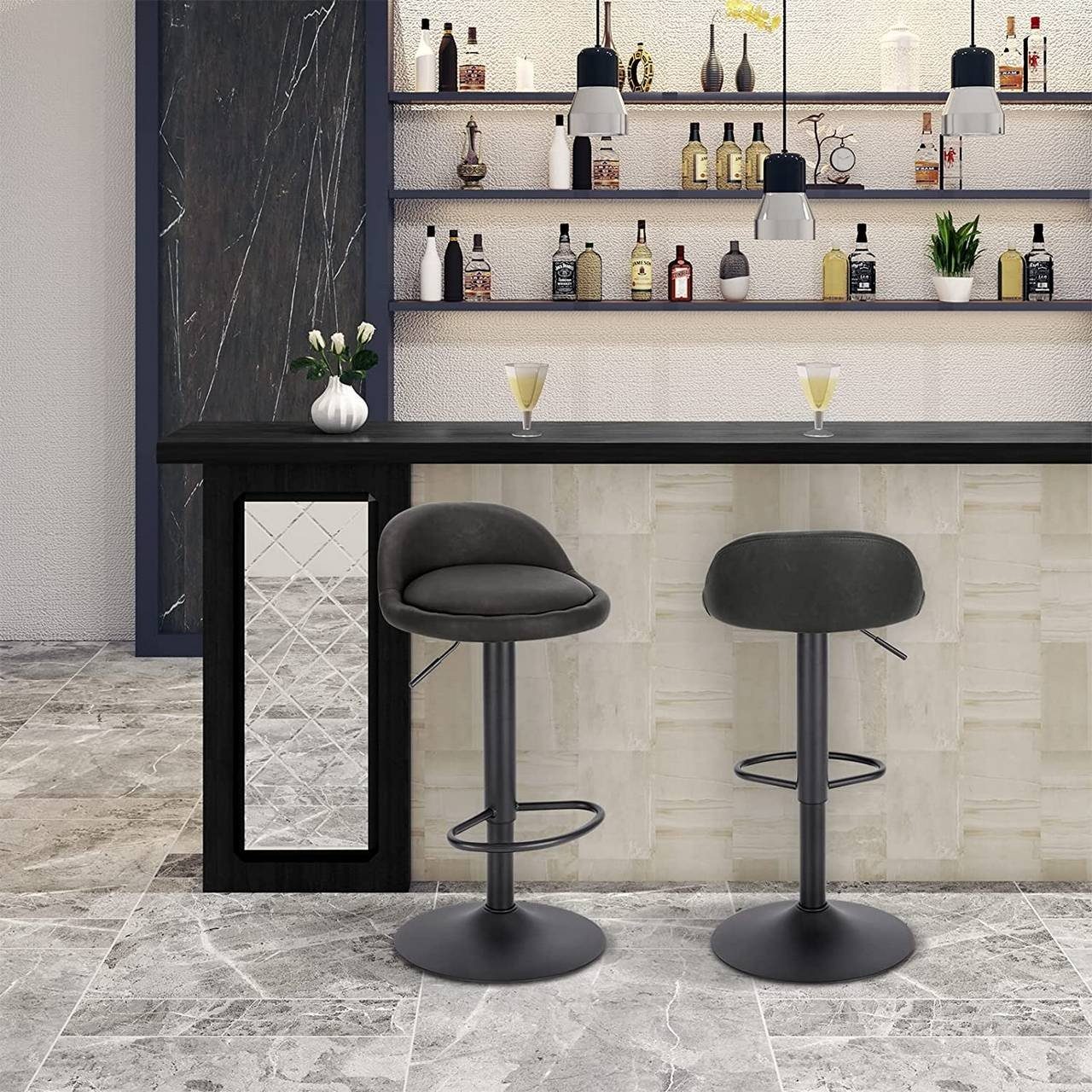 EUGAD Barhocker (2 St), 120kg belastbar höhenverstellbar Kunstleder Metall günstig online kaufen