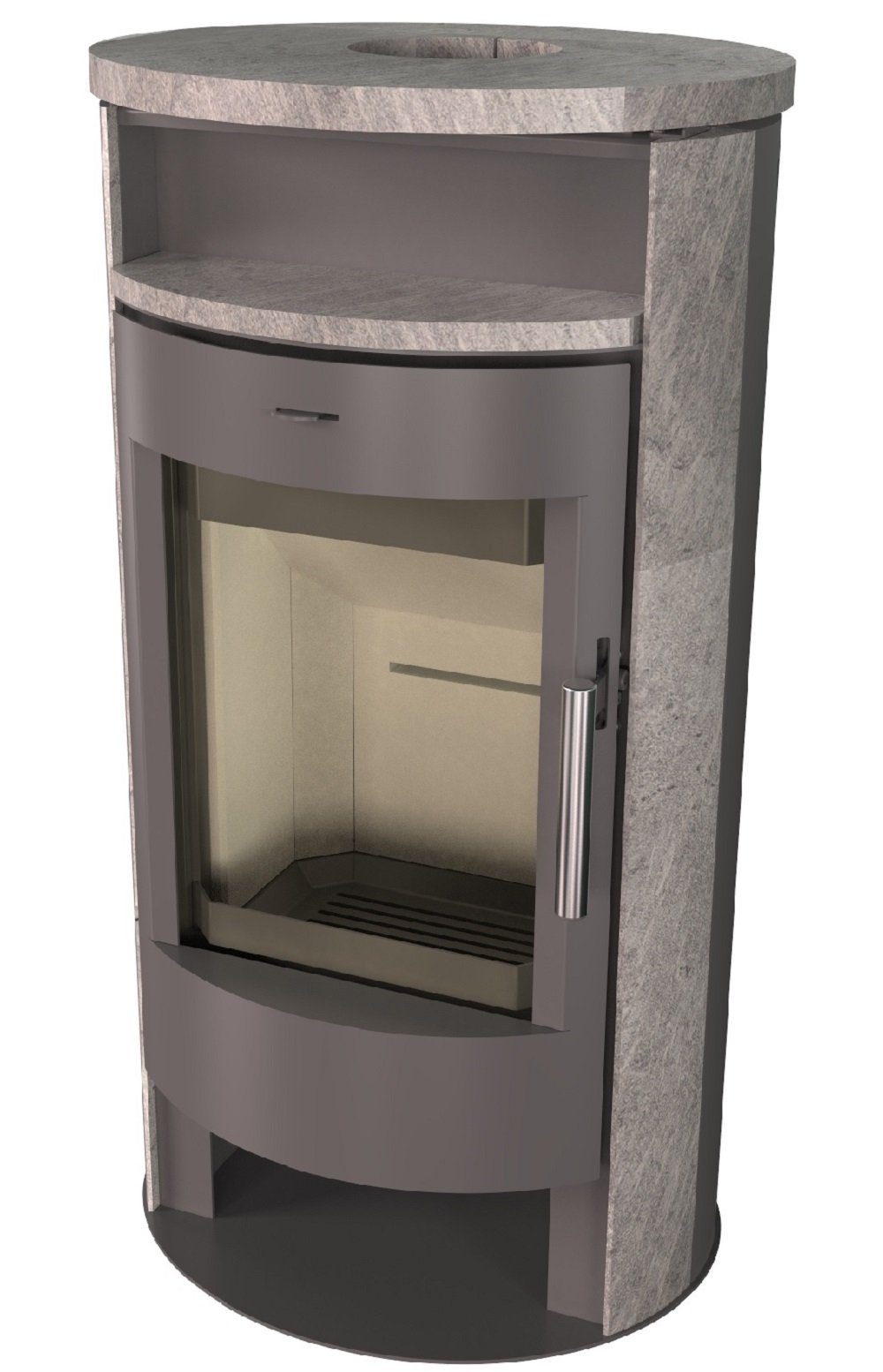 TRGO Kaminofen TORONTO S Specksteinverkleidung, gussgrau, 6,30 kW