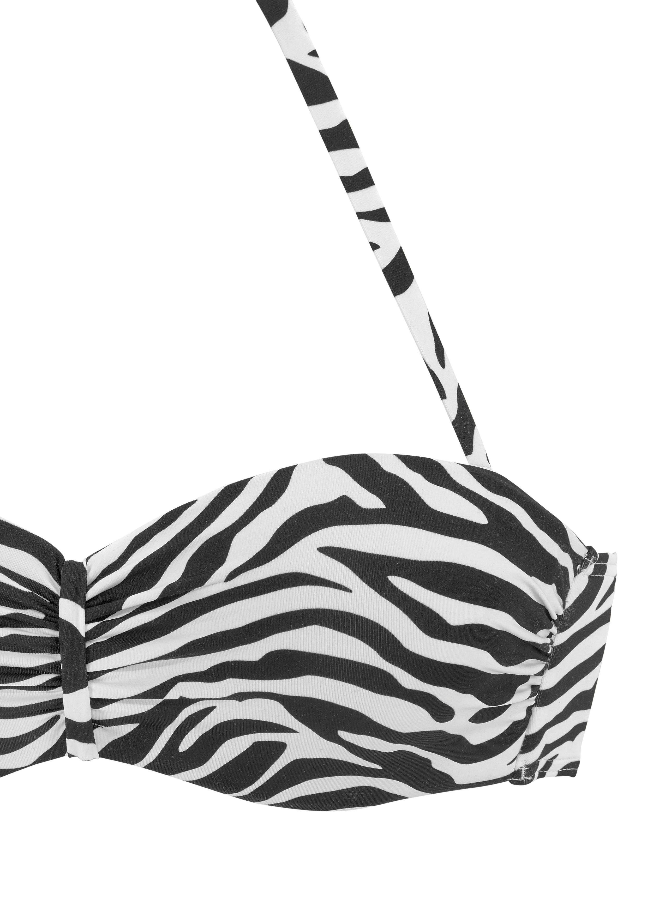 Venice Beach Bügel-Bandeau-Bikini-Top Fjella, in zweifarbiger Animal-Optik