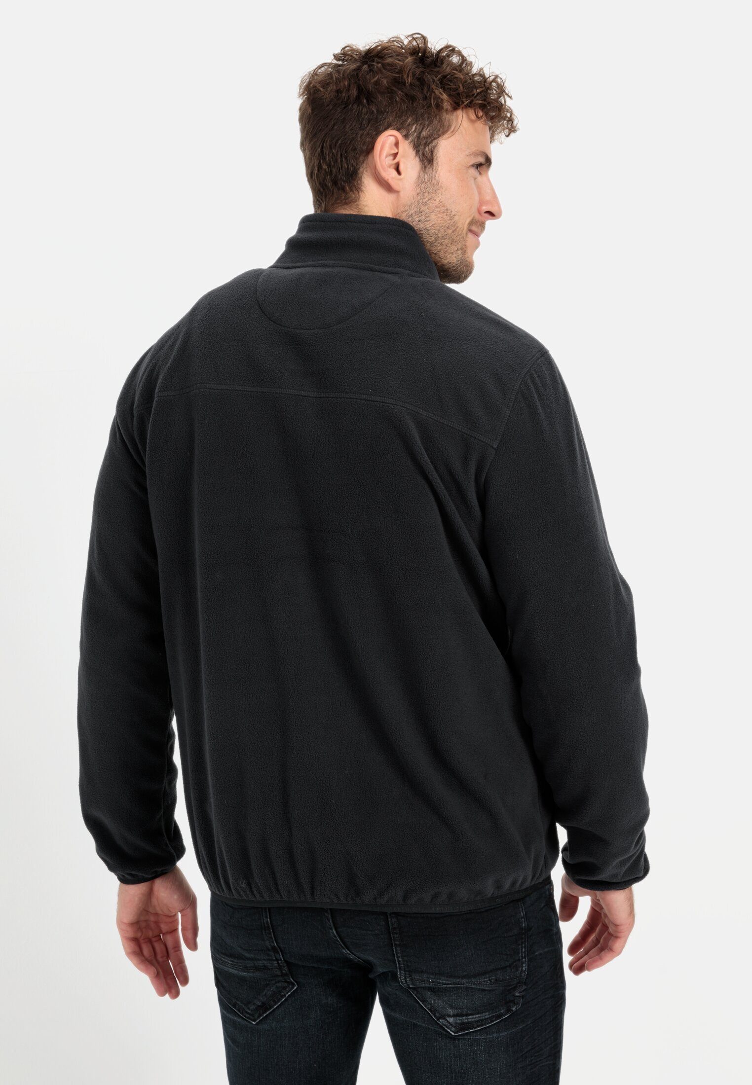 camel active Fleecejacke aus recyceltem Polyester Langarm Stehkragen Marken günstig online kaufen