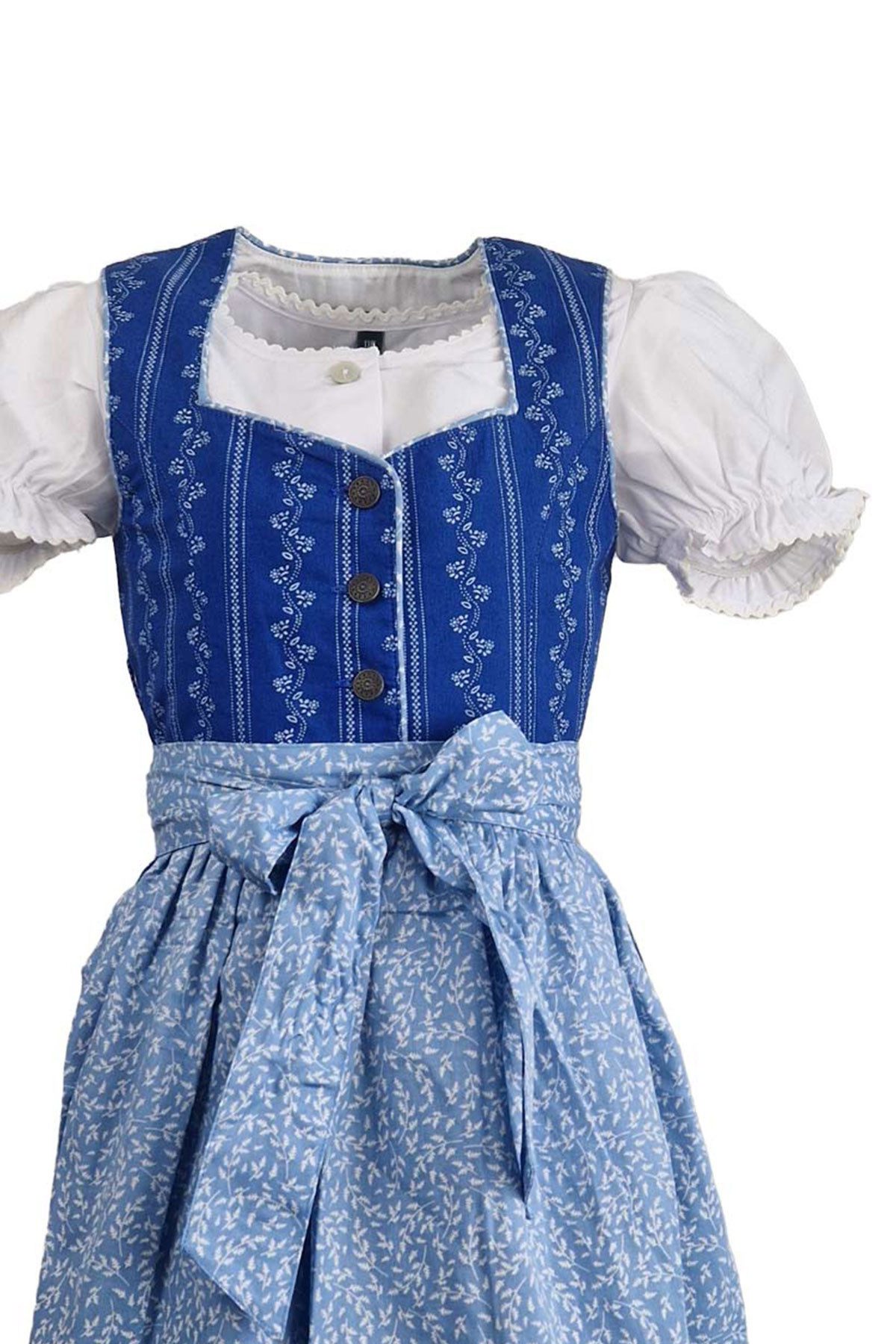 Maddox Dirndl 'Gabriella' 3-tlg. mit Bluse Blümchenmuster, Blau