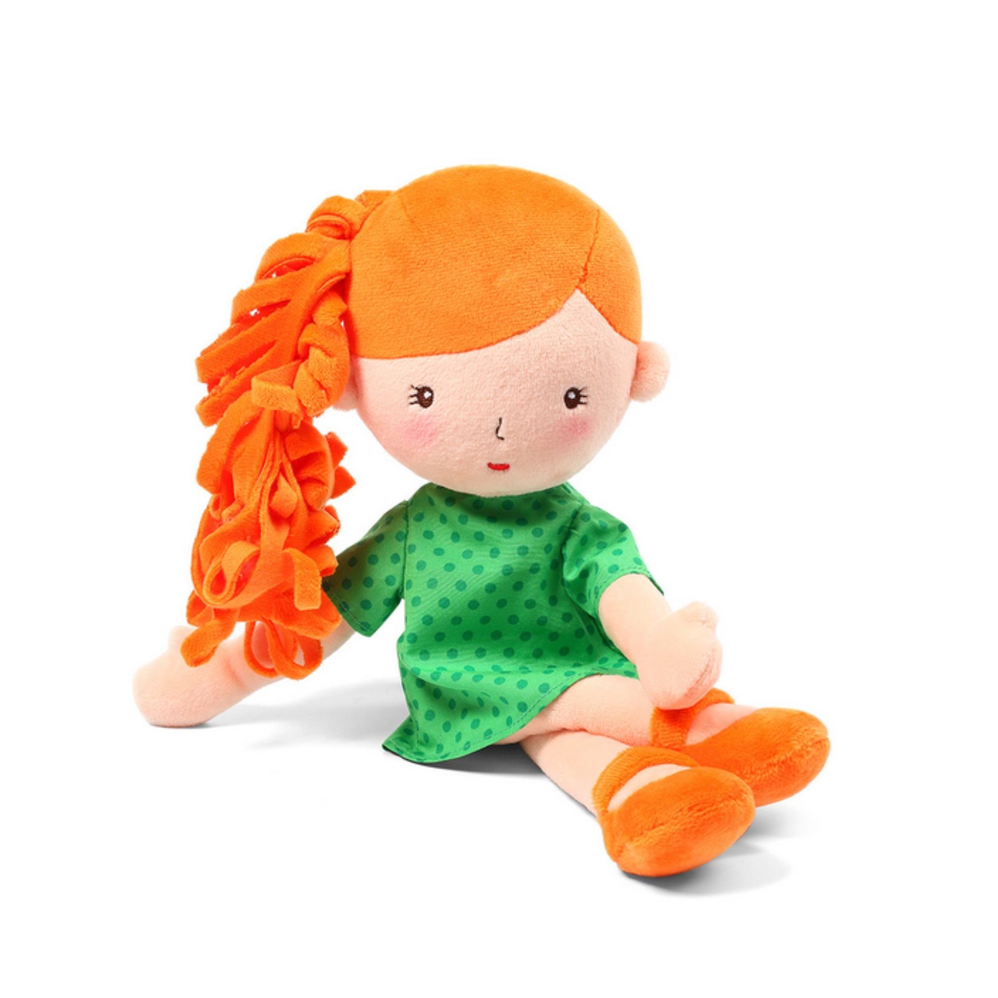 babyono Stoffpuppe Hannah - Puppe zum Kuscheln für Babys und Kleinkinder, Rothaarig (1-tlg), Besonders Weich, Waschbar, Speziell für Babys und Kleinkinder
