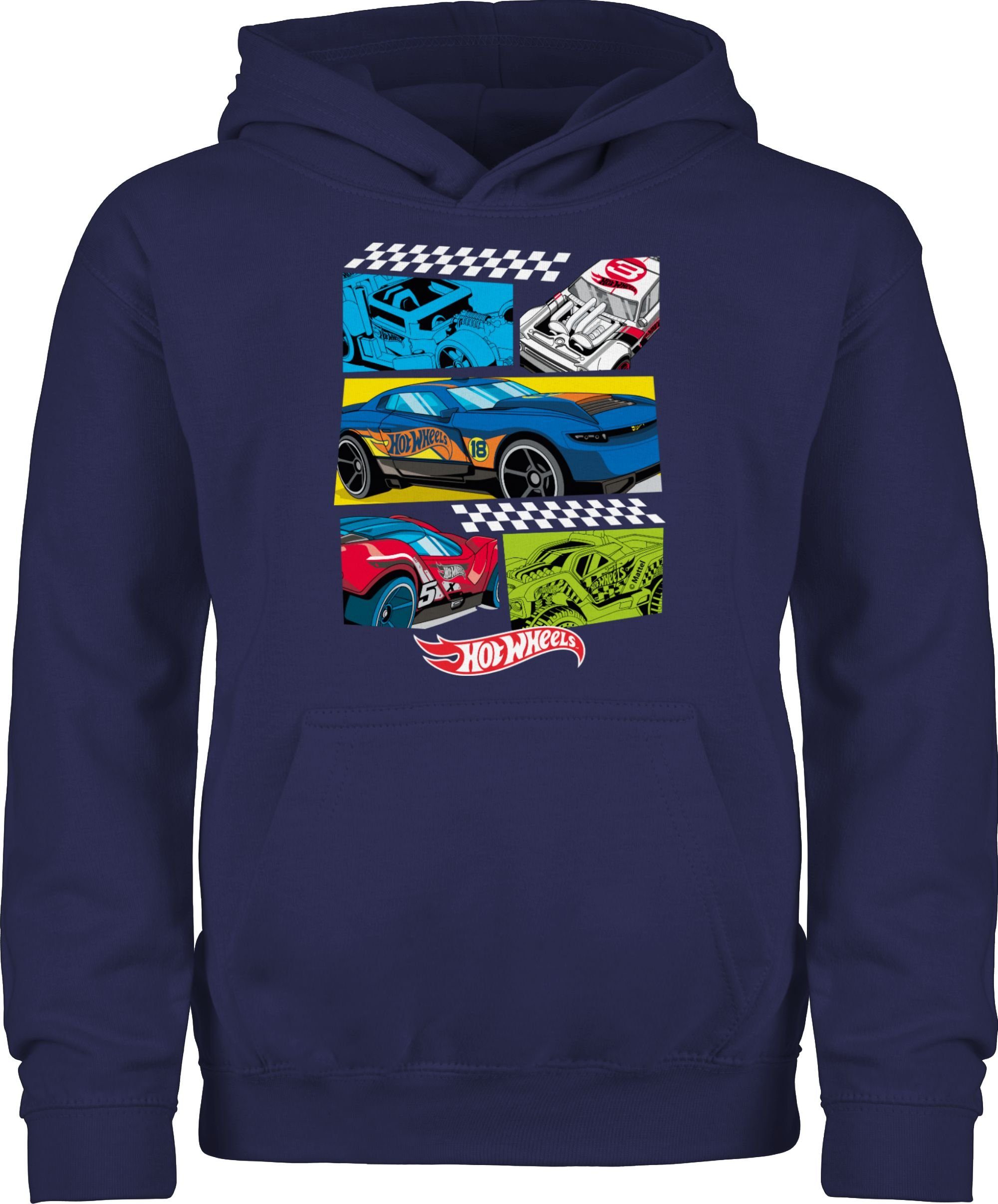 Mädchen Comic Hoodie Shirtracer 2 Blau Hot Rennautos Navy Wheels