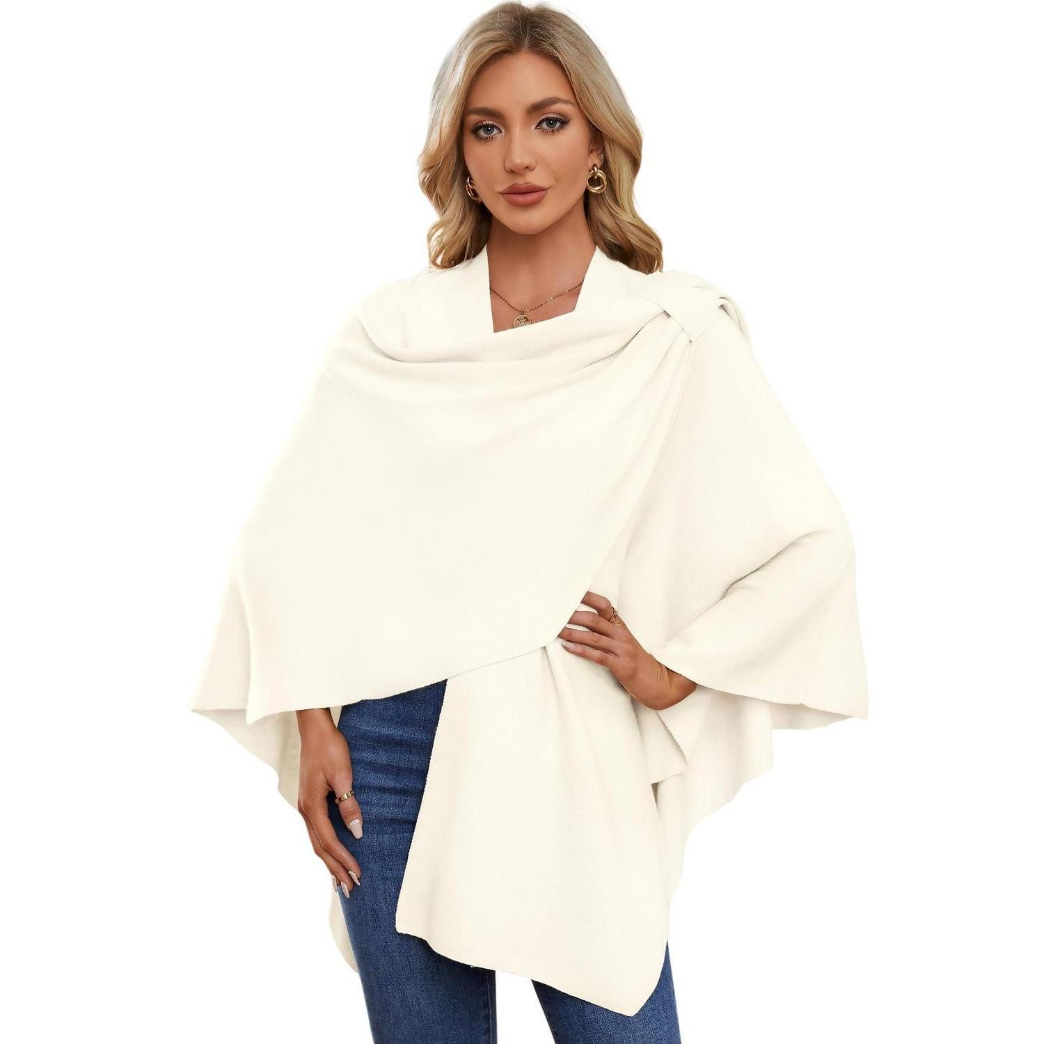 LuxusKollektion Poncho Damen Poncho Schal Strick Cape (1-St)