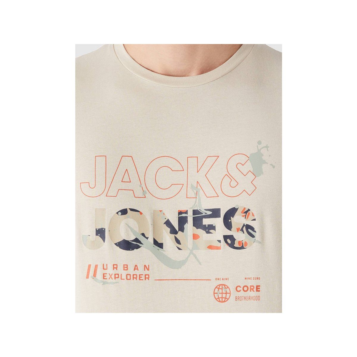 Jack (1-tlg) & Rundhalsshirt beige fit Jones regular