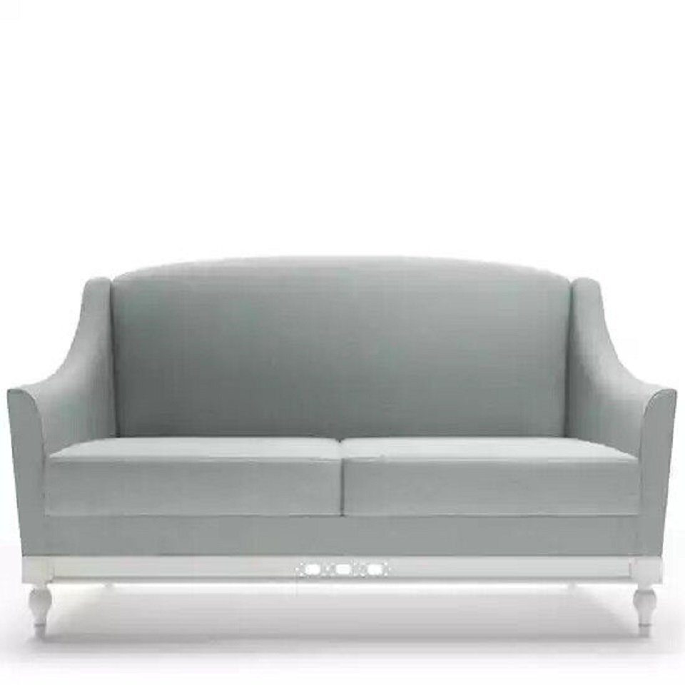 JVmoebel 2-Sitzer Grau Sofa 2 Sitzer Design Luxus Neu Textil Holz Polster Zweisitzer, 1 Teile, Made in Europe