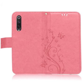 Numerva Handyhülle Bookstyle Flower für Xiaomi MI 9 SE, Handy Tasche Schutzhülle Klapphülle Flip Cover mit Blumenmuster