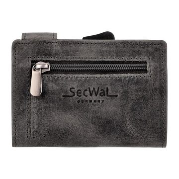 SecWal Geldbörse RFID Leder Kartenetui mit Münzfach Geldbörse Portemonnaie SW1XL, RFID Schutz
