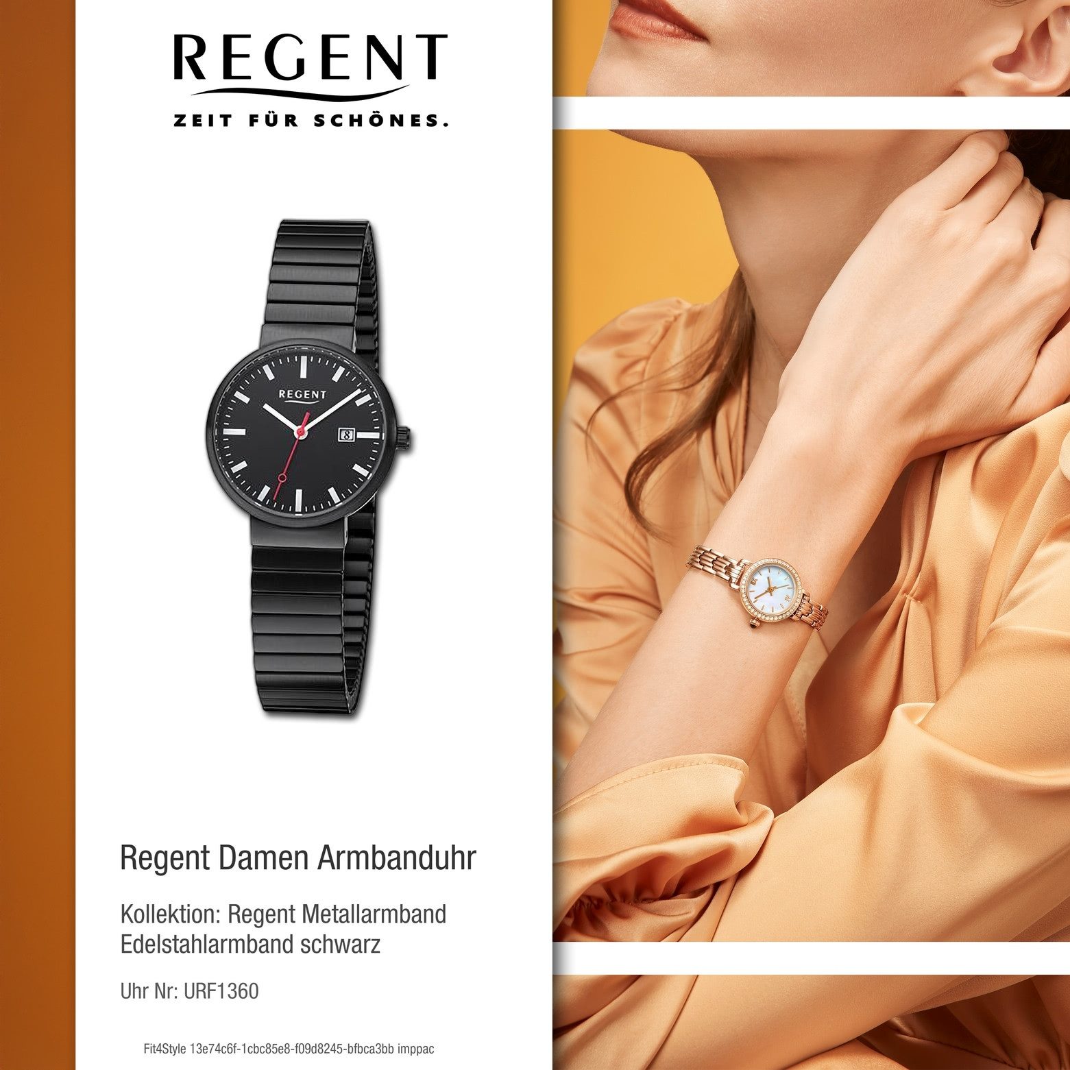 Regent Quarzuhr Regent Damen Armbanduhr Analog, (Analoguhr), Damen Armbanduhr rund, extra groß (ca. 29mm), Edelstahlarmband
