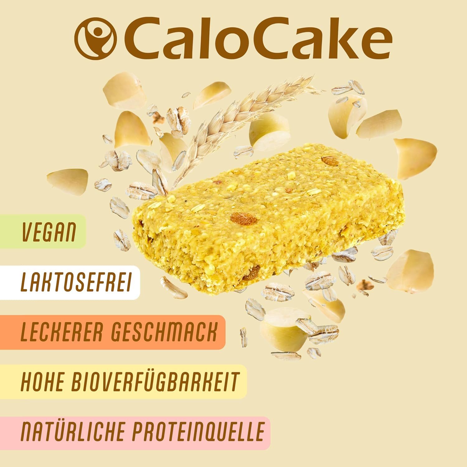 CaloVital Zunehmen mit CaloCake Energieriegel mit 592 Kalorien Gewichtszunahme Riegel, 3000 g