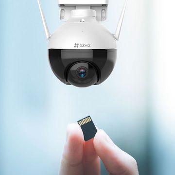 EZVIZ C8C Full HD Netzwerk WLAN Überwachungskamera (Außenbereich, Innenbereich, Motorisierte Schwenk-/Neigefunktion für eine 360°-Abdeckung, KI-basierte Personenerkennung, H.265-Videokomprimierung, Nachtsicht in Farbe)