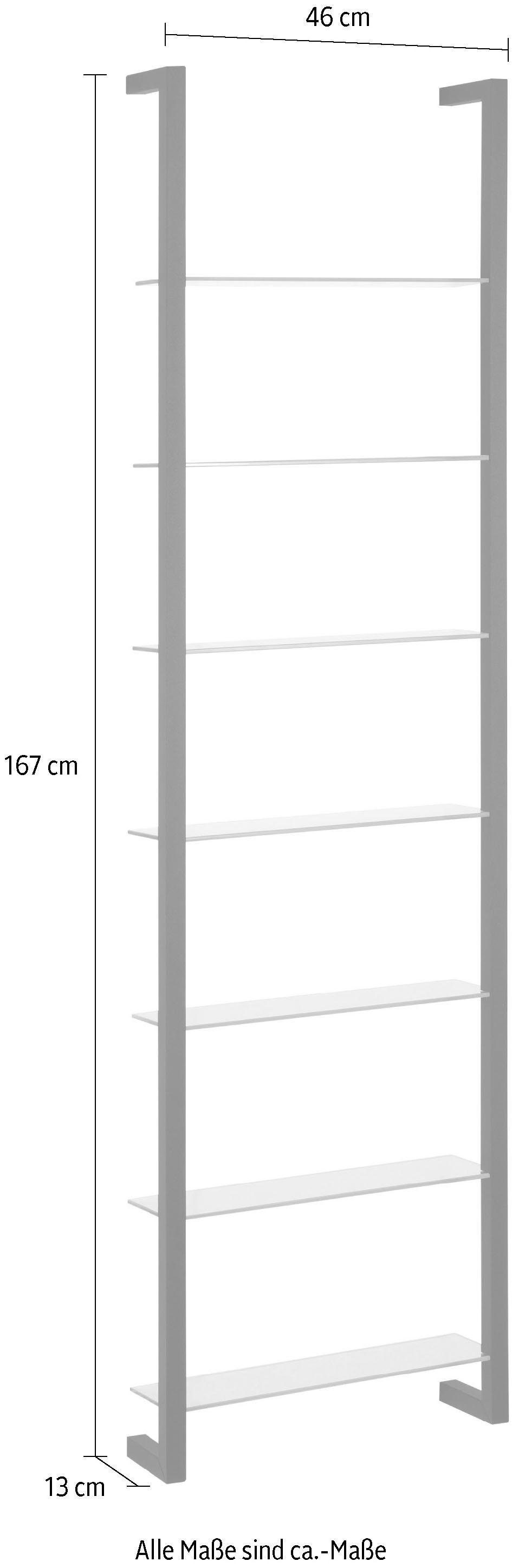 Spinder Design Wandregal CUBIC schwarz/Glasböden