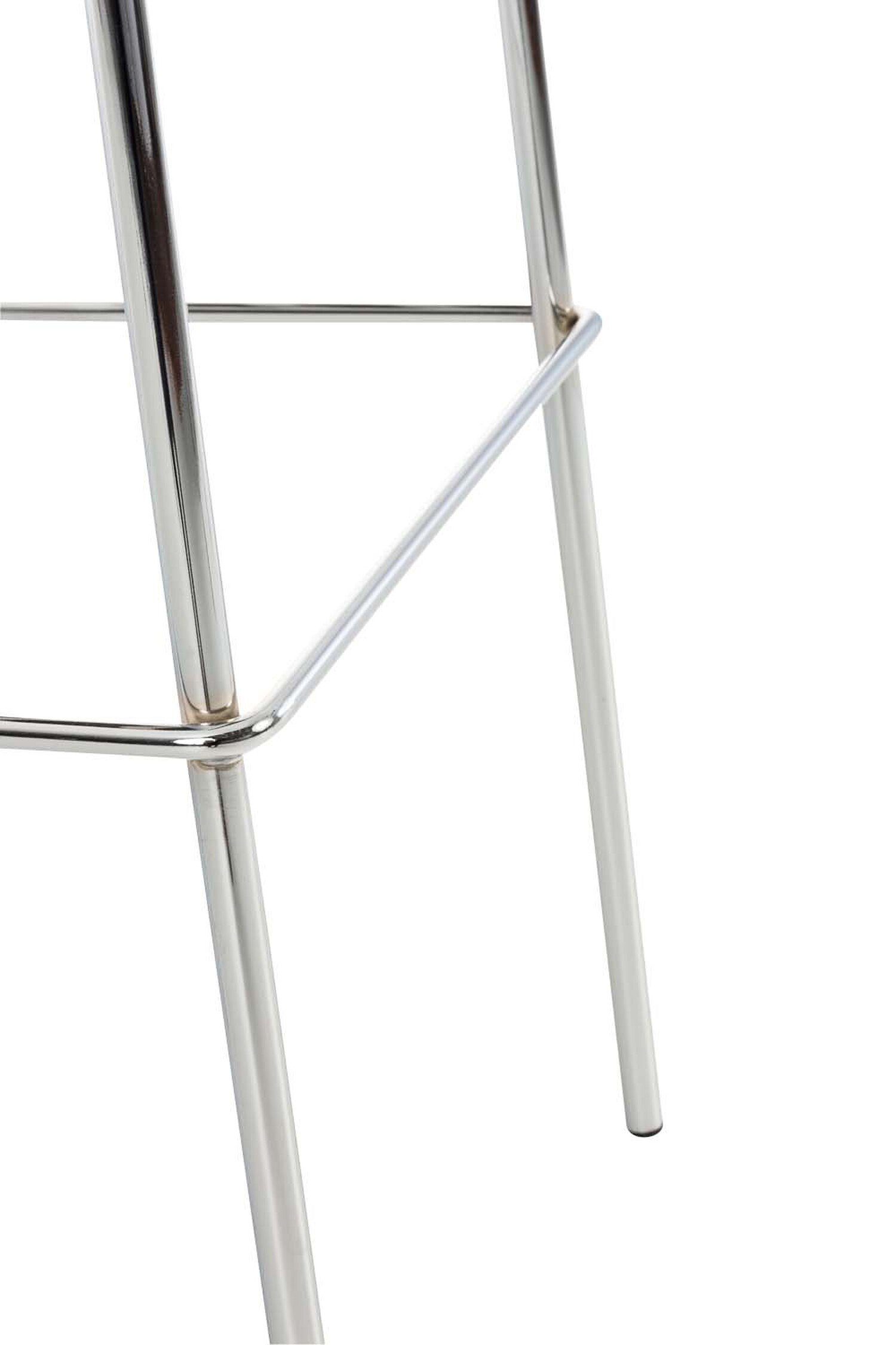 Barhocker Küche Fußstütze TPFLiving Stoff Sitzfläche: Schwarz - Theke - Gestell Tresenhocker), - Chrom & für Metall (mit Hoover Hocker