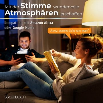 SSC-LUXon Aufbauleuchte NAMBI Deckenaufbauleuchte schwarz mit EYLA Globe E27 Filament Birne, Warmweiß bis Tageslicht