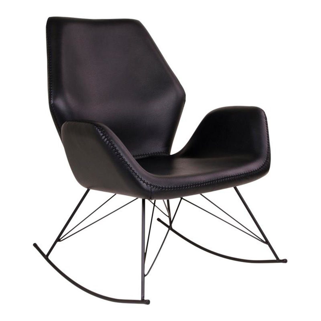 ebuy24 Relaxsessel »Nynne Schaukelstuhl in schwarzen Kunstleder mit sc