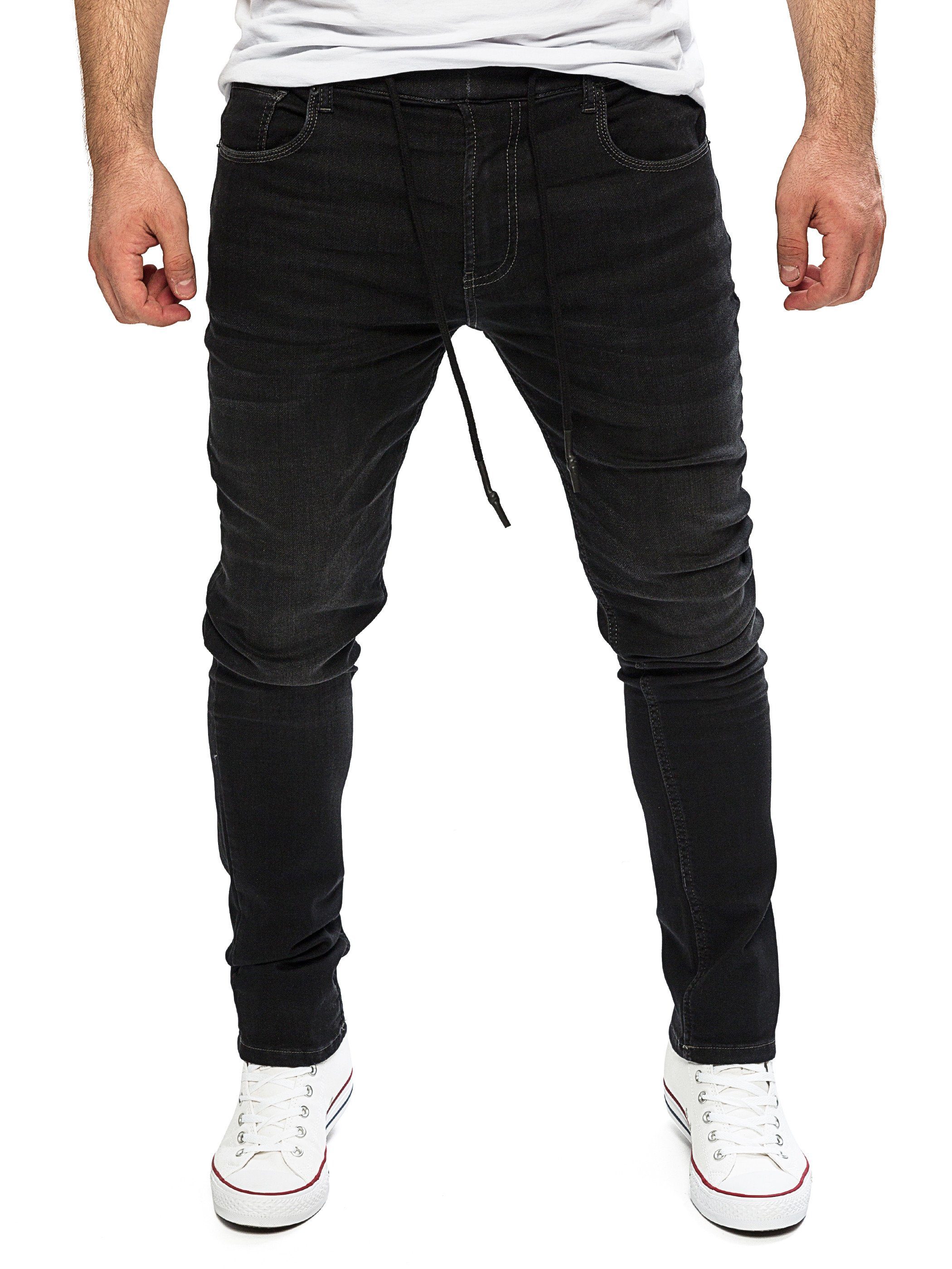 Meteorite Herren (Black 194008) Schmale Jeans, Erik Sweathose in Stretch-Anteil Schwarz Jeansoptik Yazubi Slim-fit-Jeans mit