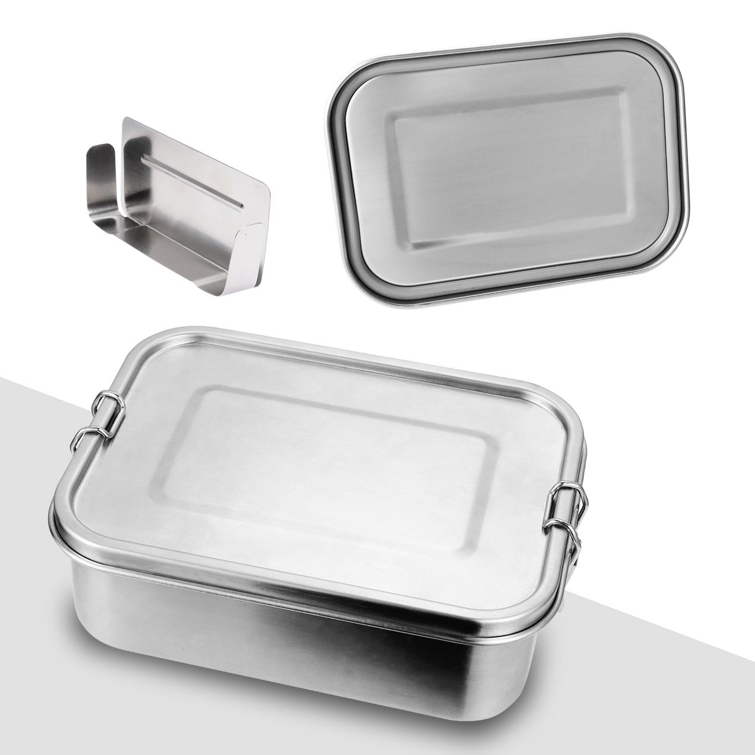 Yakimz Lunchbox 1200ML Edelstahl Brotdose Nachhaltige Lunchbox Büro Schule Picknick Silber 1200ml
