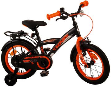 Volare Kinderfahrrad Kinderfahrrad Thombike für Jungen 14 Zoll Kinderrad in Schwarz Orange