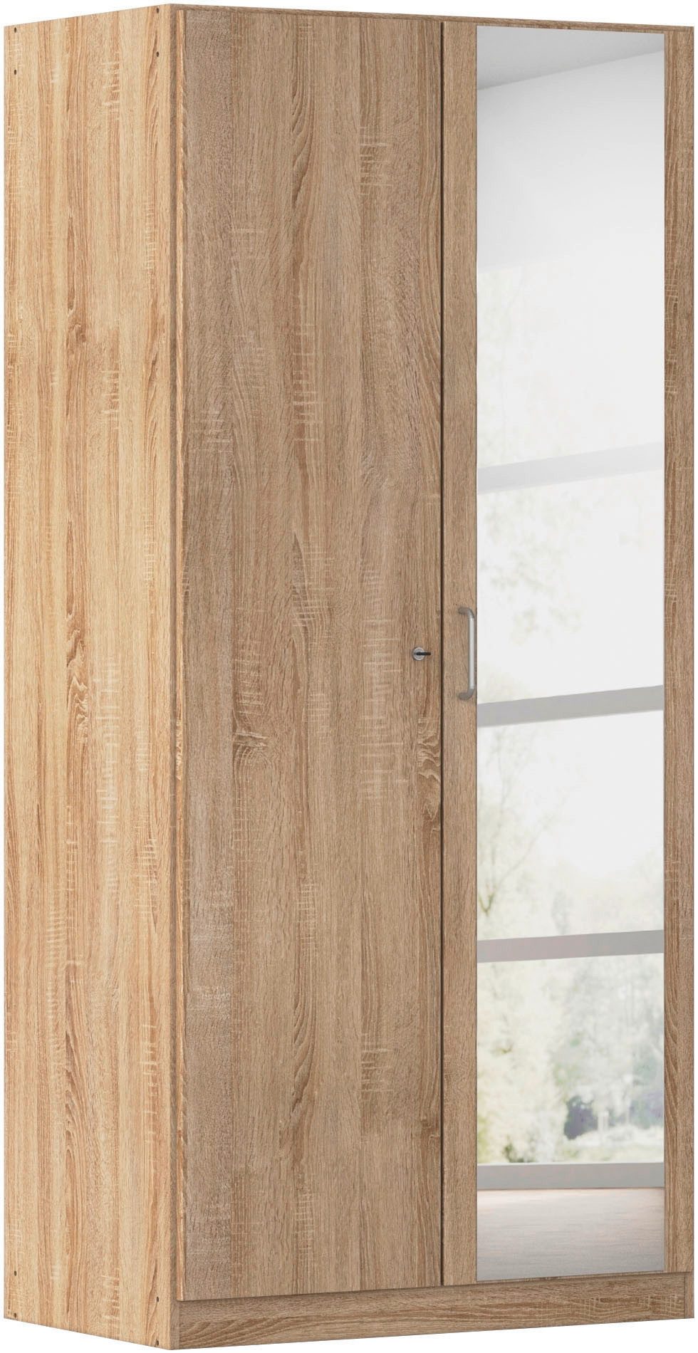 rauch Kleiderschrank Schrank Garderobe Garderobenschrank Putzschrank Wäscheschrank BERGHEIM (Breite/Höhe/Tiefe: 91/197/54 cm) mit viel Stauraum, rechte Tür abschließbar 2 Schlüssel MADE IN GERMANY