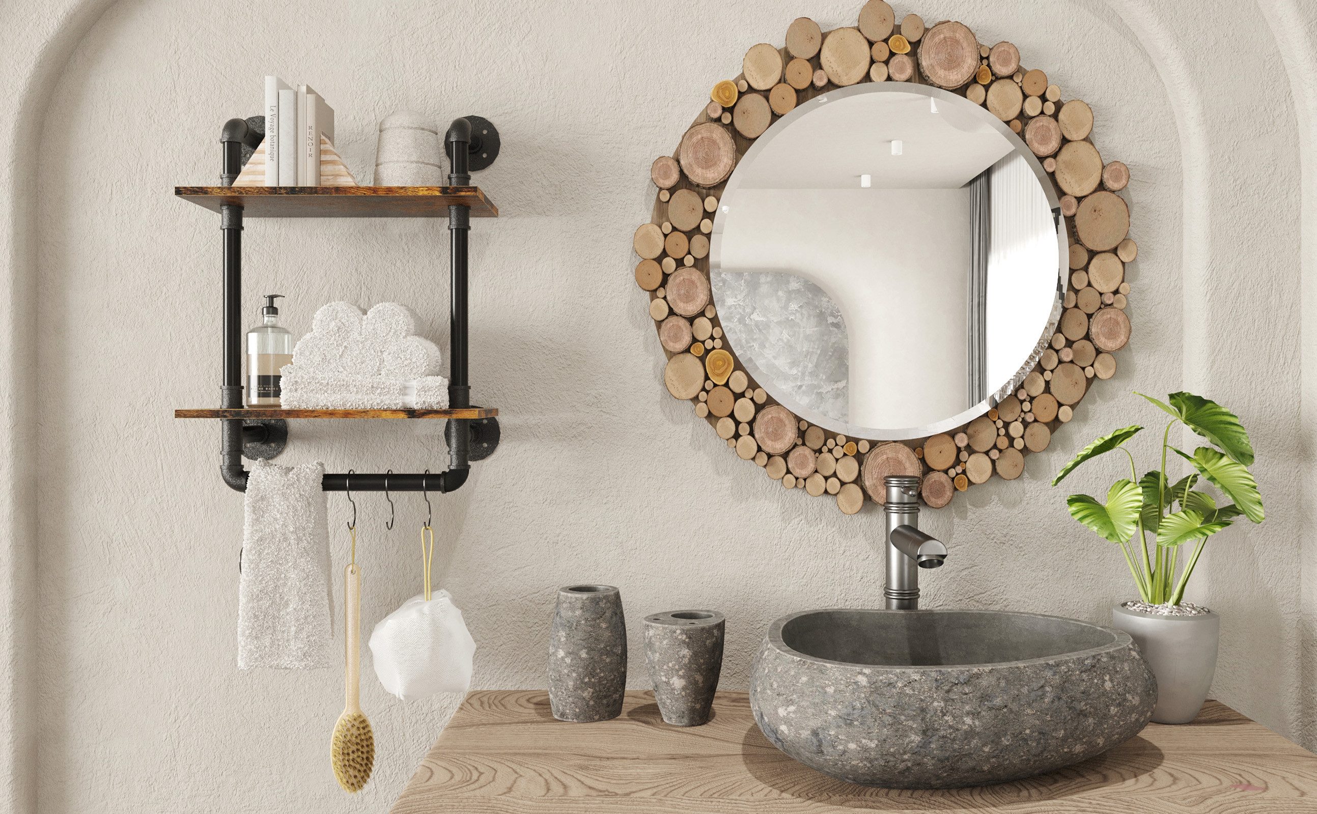 Gall&Zick Deko-Wandregal Wandregal, Rohrregal, industrial Bücherregal, Bade günstig online kaufen