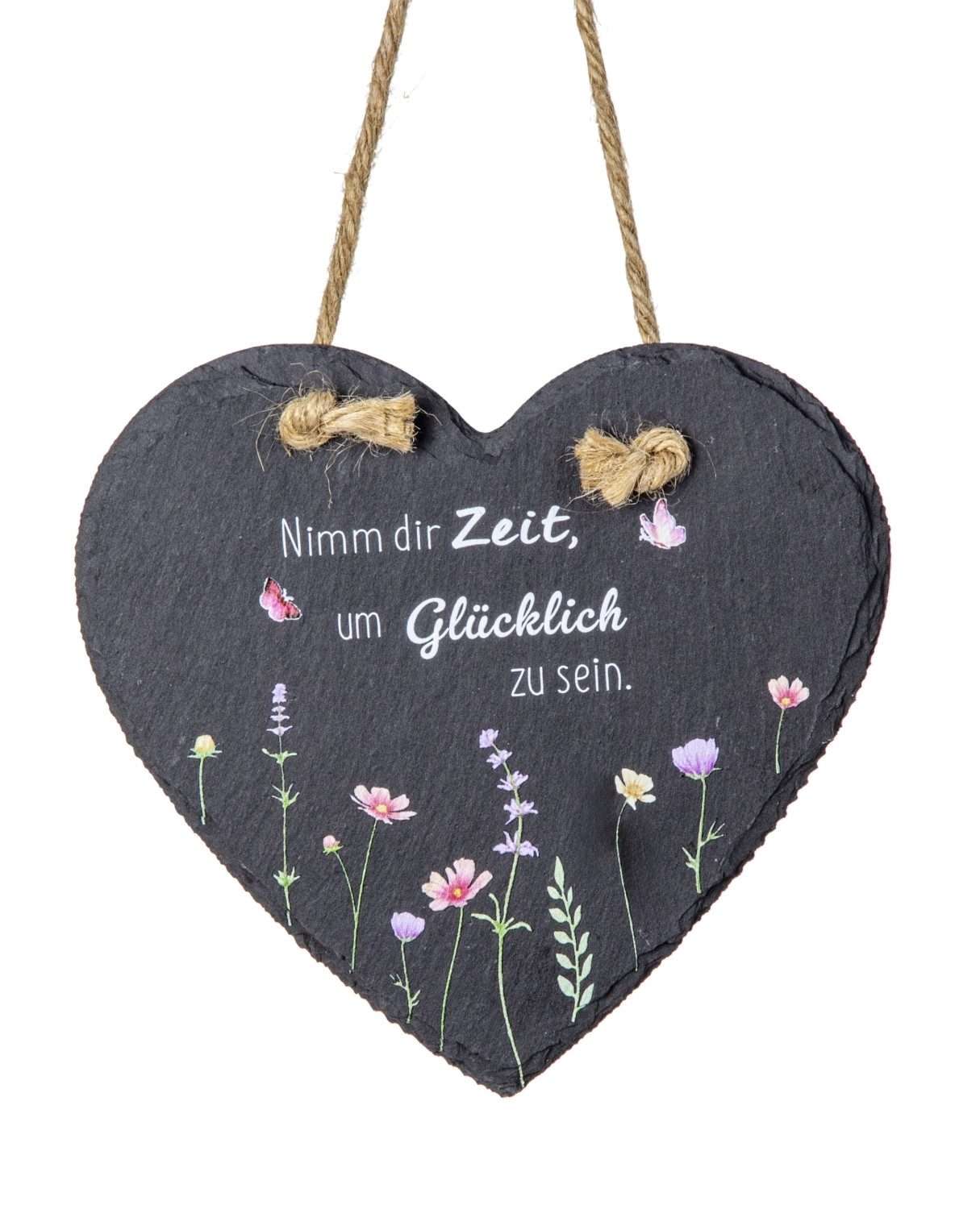 Mel-O-Design Dekohänger Schiefer Herz mit liebevollem Spruch zum Aufhängen (Dekoration Schieferoptik, Schieferherzplatte), Kleines Geschenk Muttertag, Geburtstag, Valentinstag
