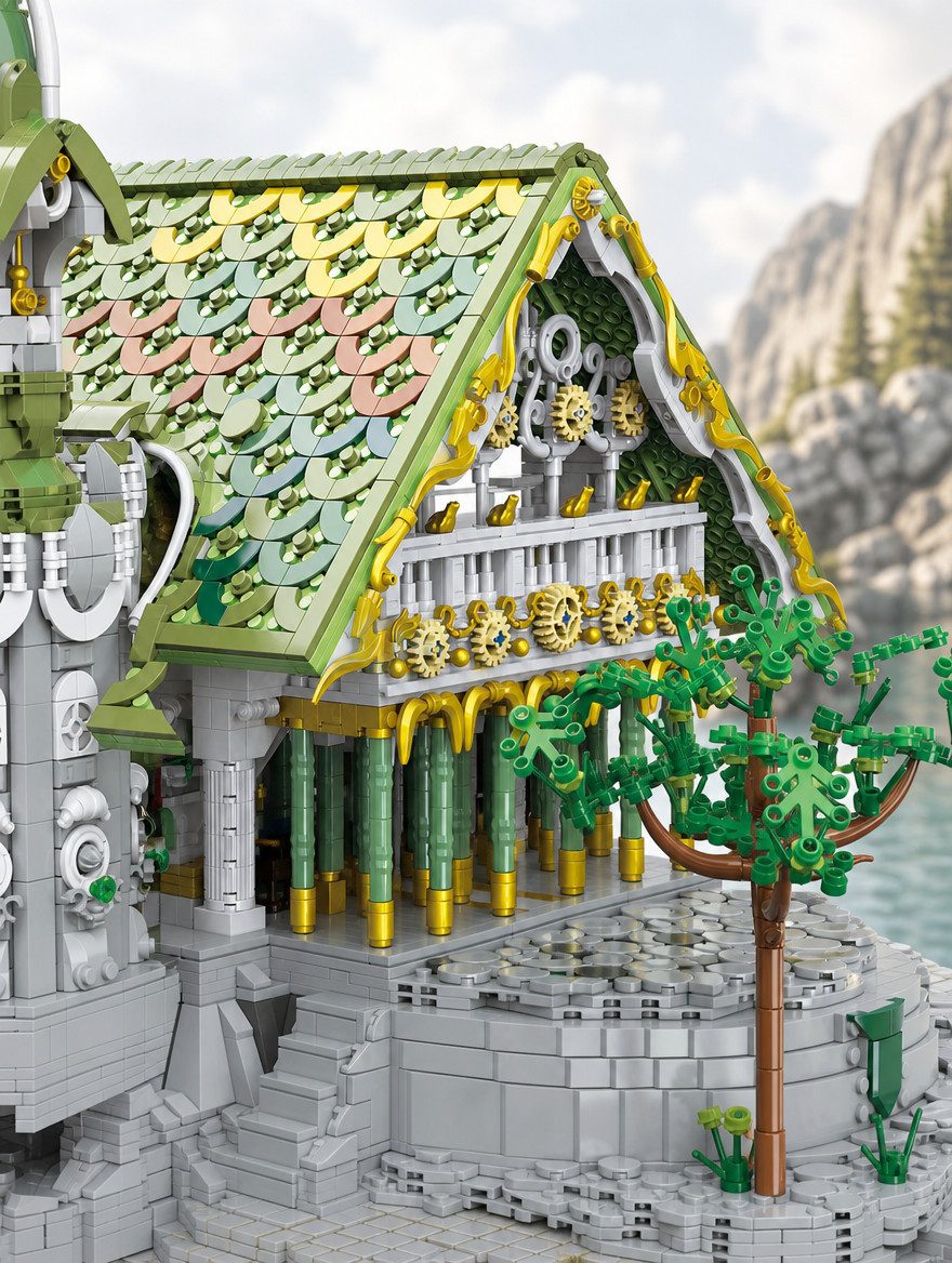 BAKA 33237 Hall of the Waterfront Valley Twilight Konstruktions-Spielset, (4155 St) – Bild 3 von 5
