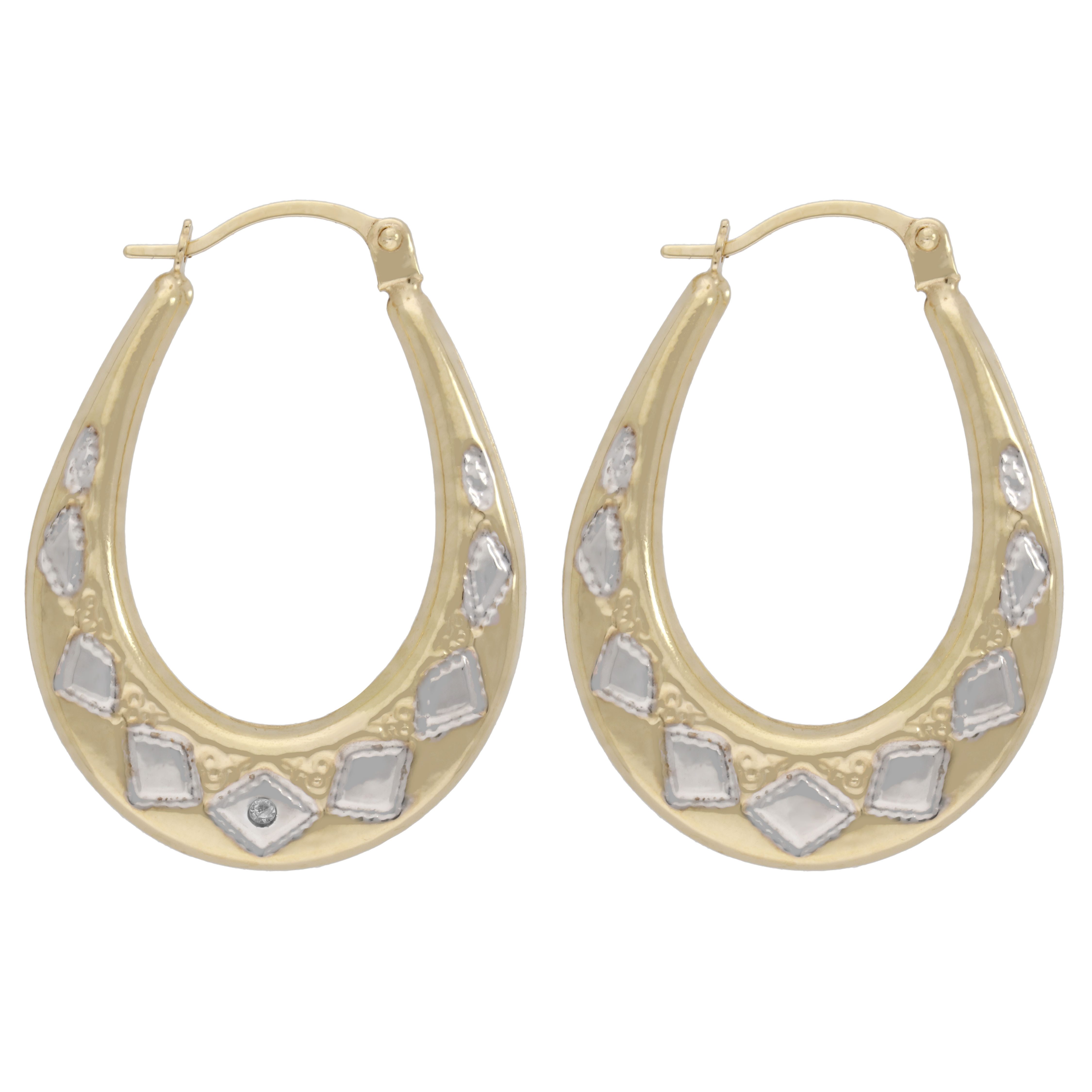 Vivance Paar Creolen Creolen bicolor, 2x Diamant = 0,01ct.