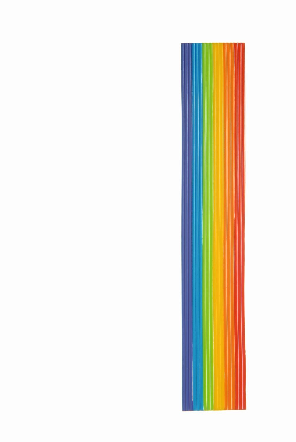 INNA-Glas Stumpenkerze Verzierwachs Regenbogen Estela, 18 Streifen, klassisch, bunt, 23x4cm