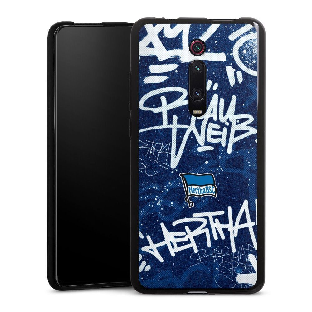 DeinDesign Handyhülle Hertha BSC Graffiti Offizielles Lizenzprodukt Street Graffiti, Xiaomi Mi 9T Silikon Hülle Bumper Case Handy Schutzhülle
