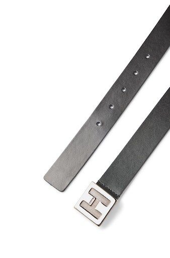 HUGO Ledergürtel Karlie modischer auf mit der black Schließe Belt 3cm Logoprägung