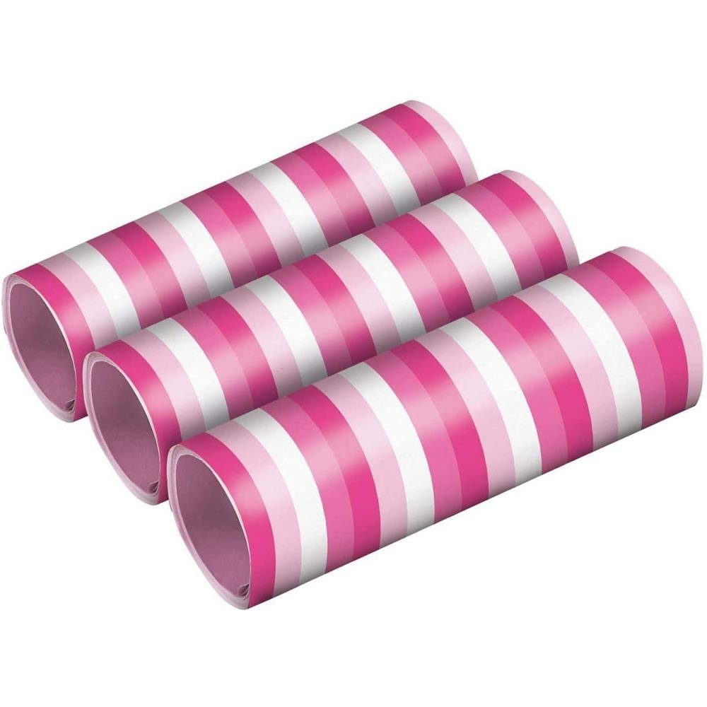 Amscan Luftschlange Hot Pink, 3 Rollen, Papierschlangen, Partydekoration